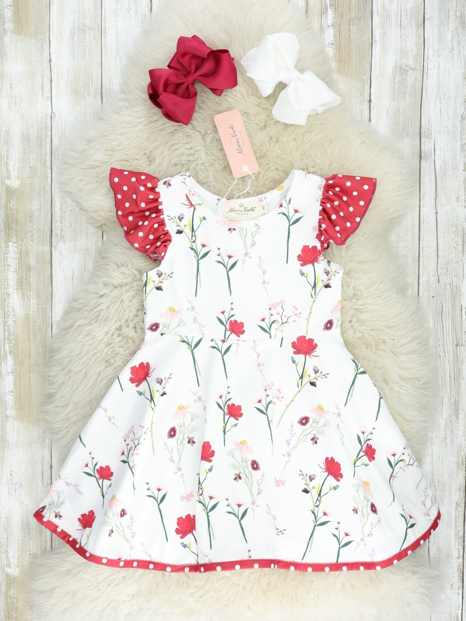 Red Polka Dot Poppy Dress - Marie Nicole Clothing