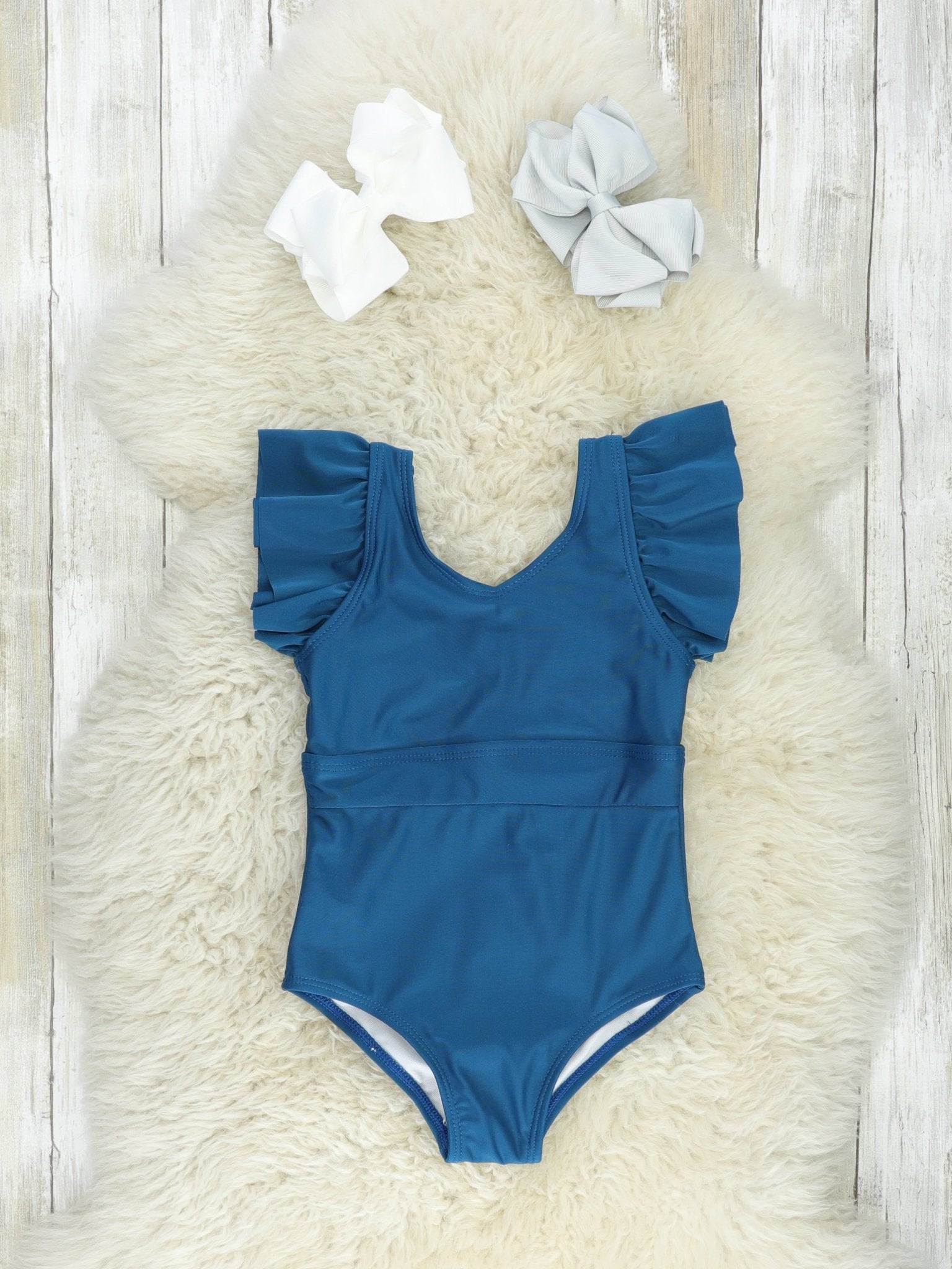 Mom & Me Navy Ruffle One - Piece Swimsuit - Marie Nicole Clothing
