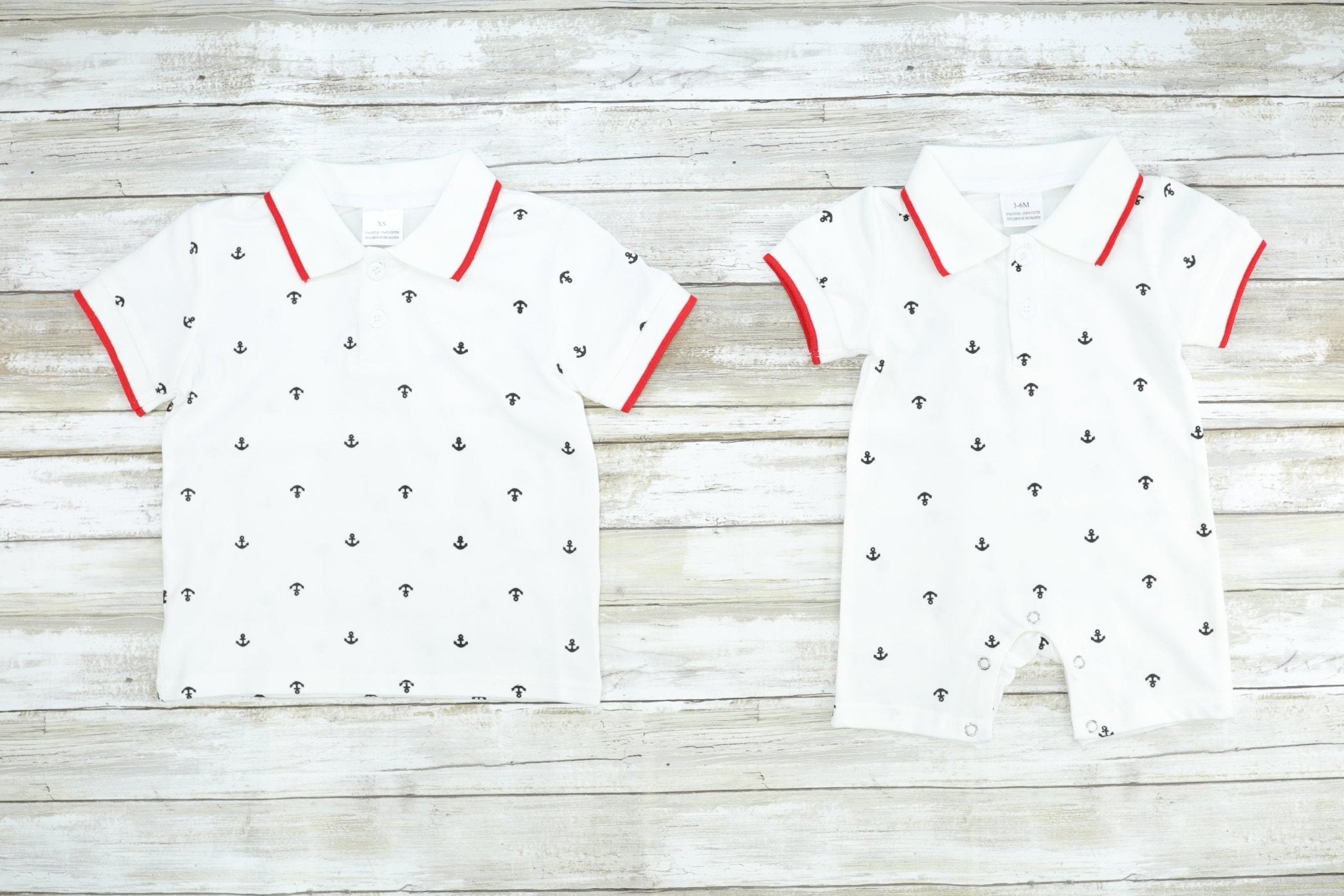 Sailboat Polo Romper - Marie Nicole Clothing