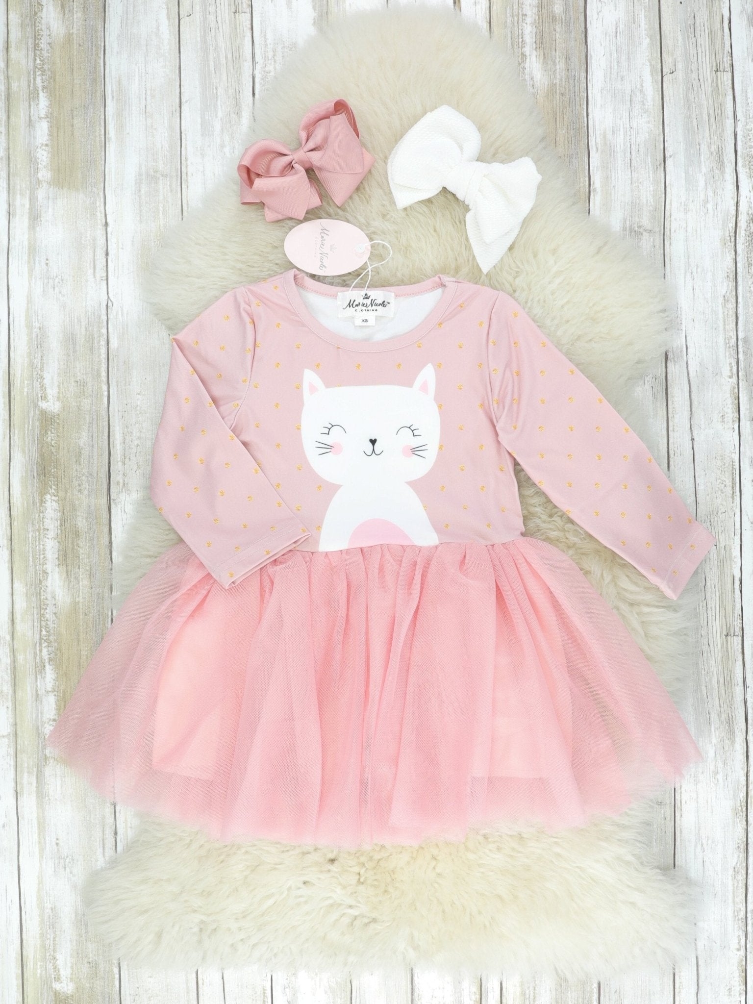 Pink Cat Tulle Dress - Marie Nicole Clothing