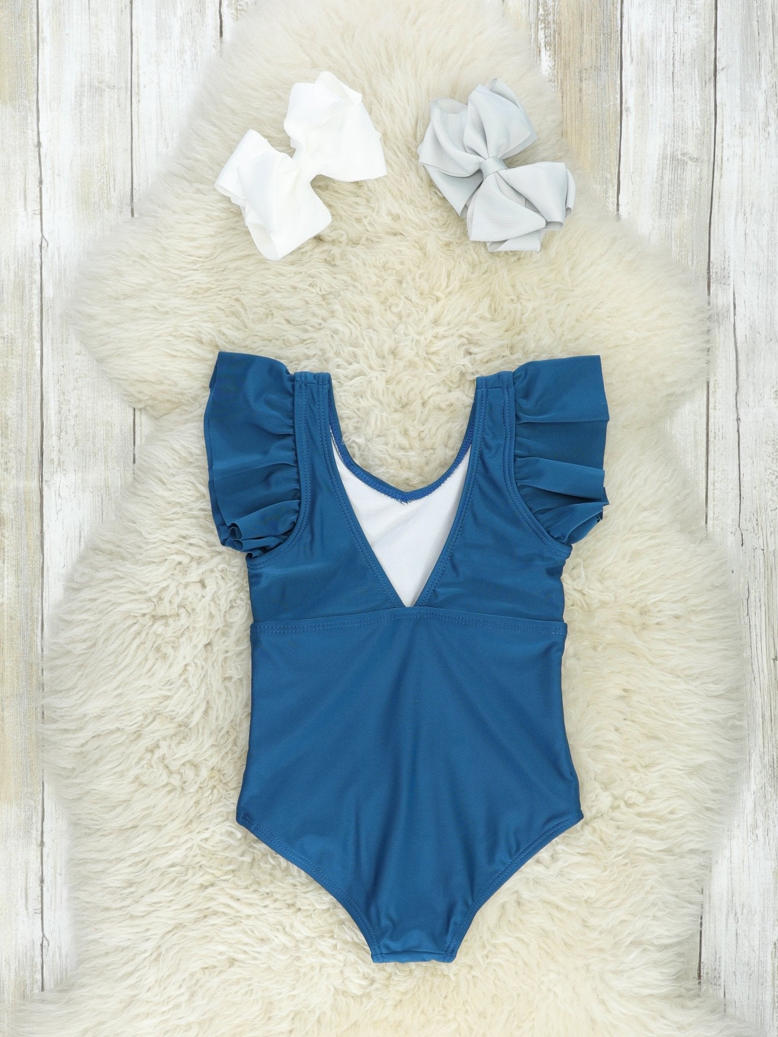 Mom & Me Navy Ruffle One - Piece Swimsuit - Marie Nicole Clothing