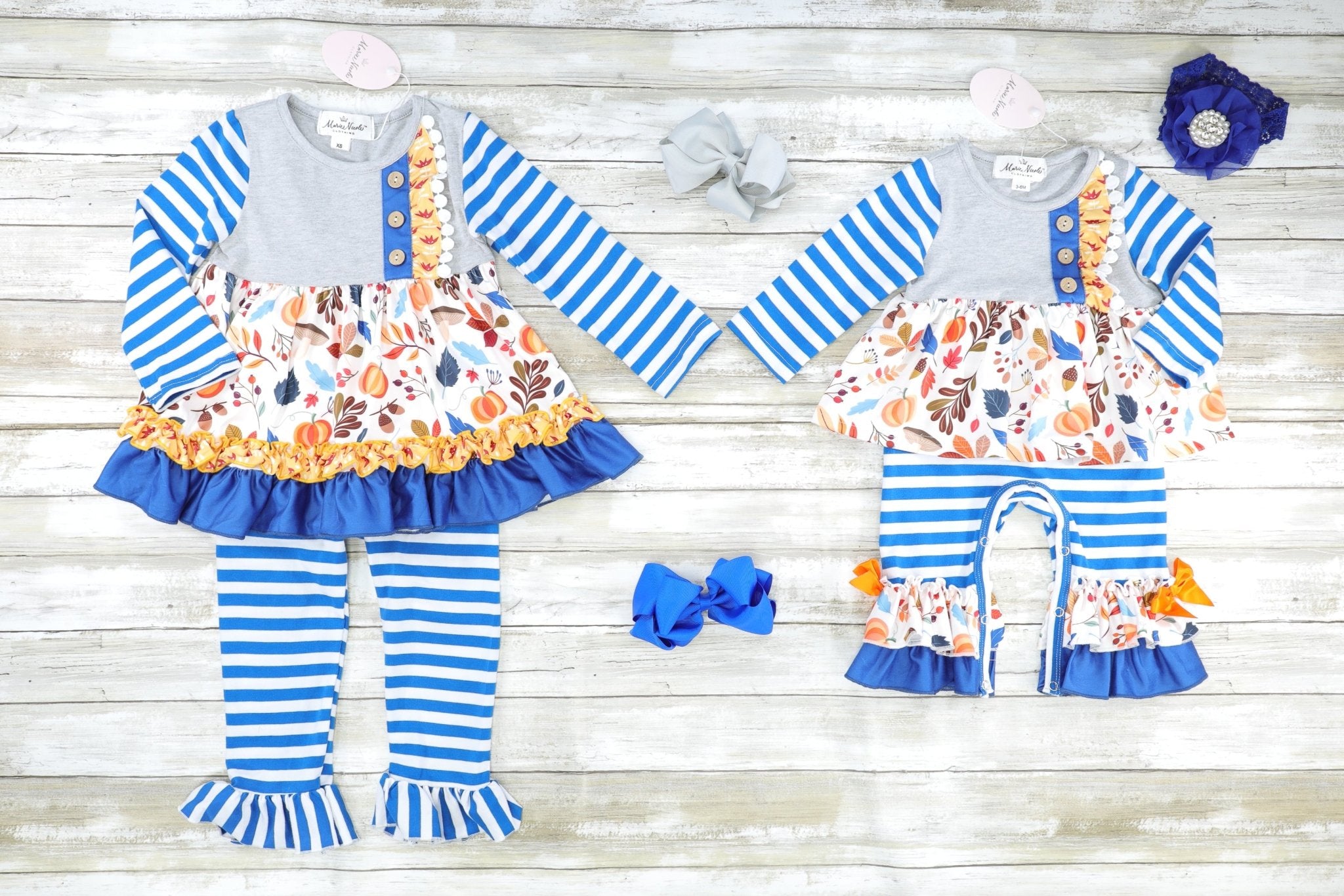 Fall Foliage Raglan Ruffle Outfit - Marie Nicole Clothing