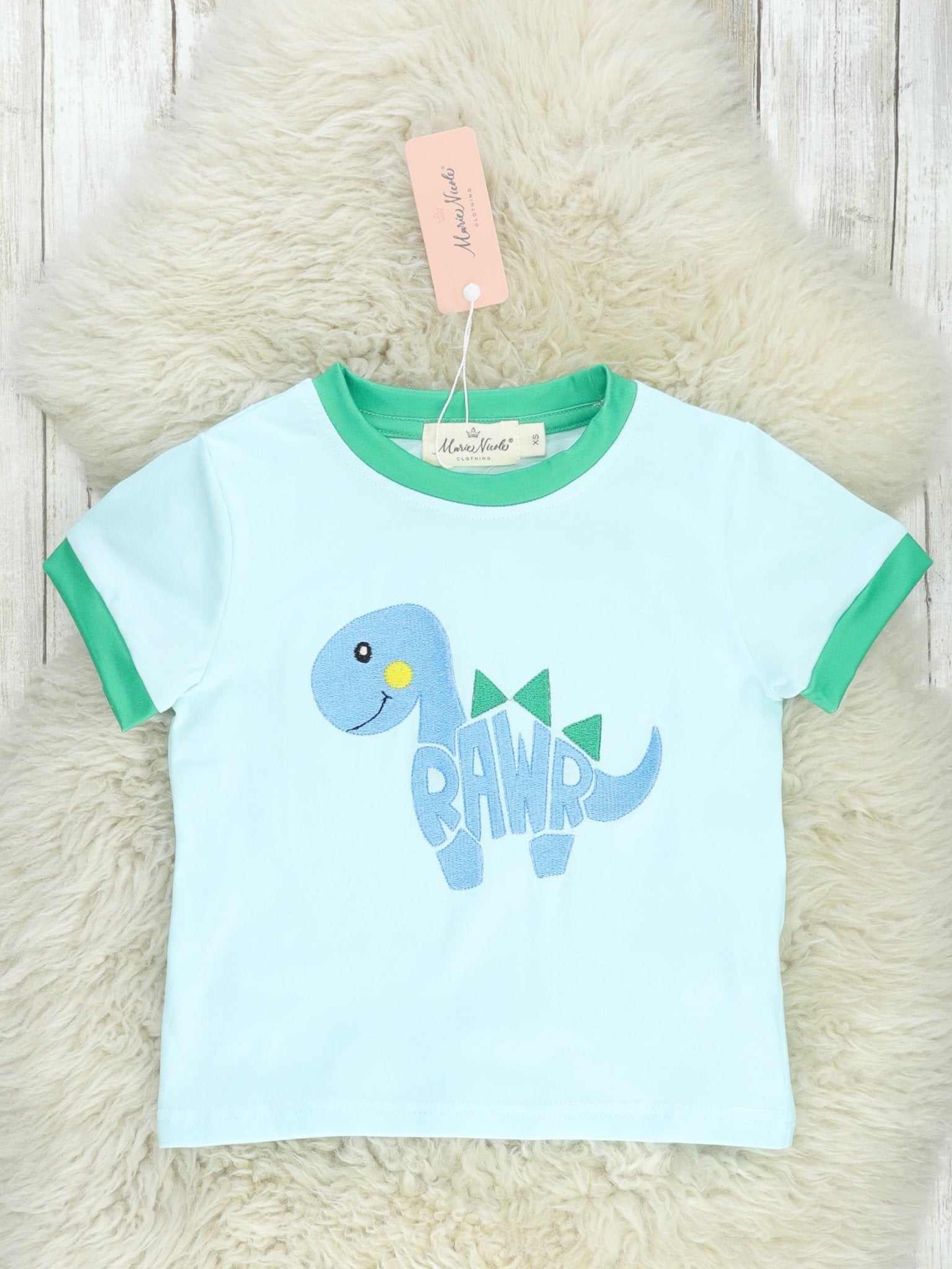 Baby Blue "Rawr" Shirt - Marie Nicole Clothing