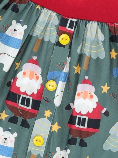 Green Santa Ruffle Outfit - Marie Nicole Clothing