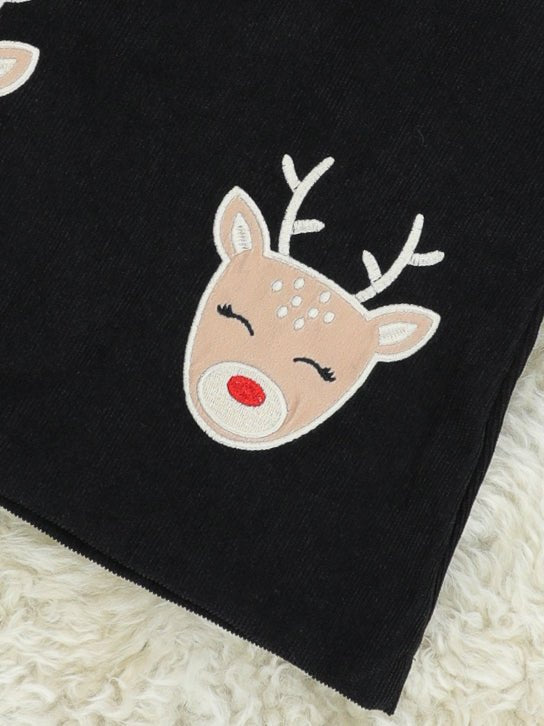 Black Reindeer Overall Dress Set - Marie Nicole Clothing