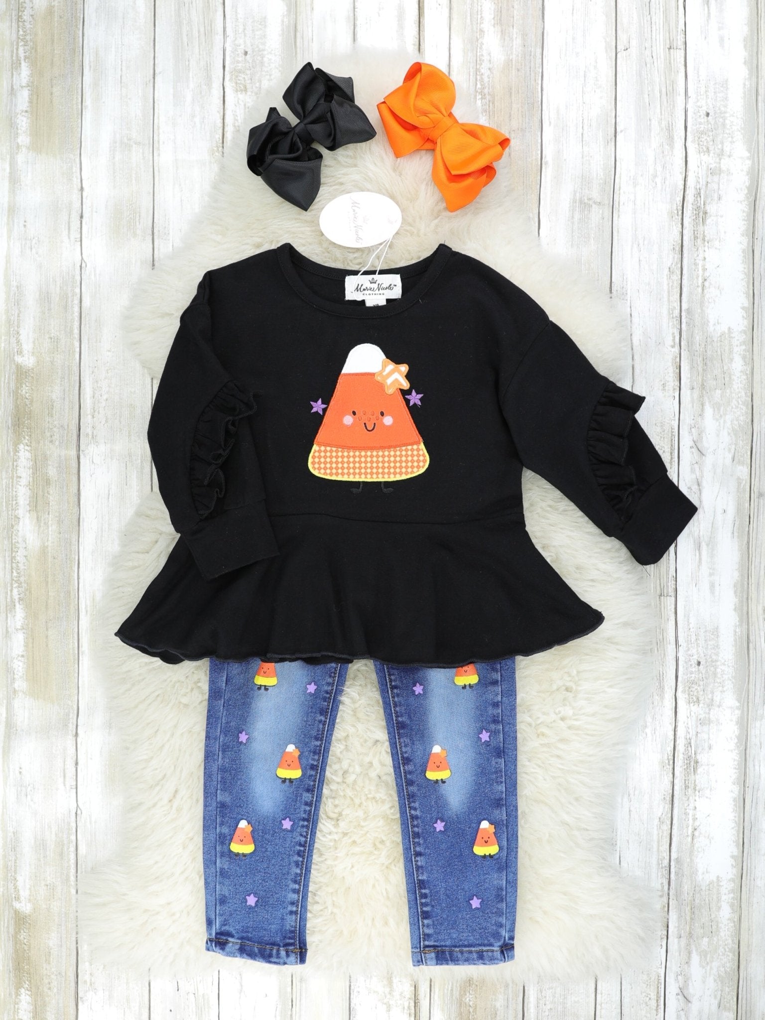 Candy Corn Denim Outfit - Marie Nicole Clothing