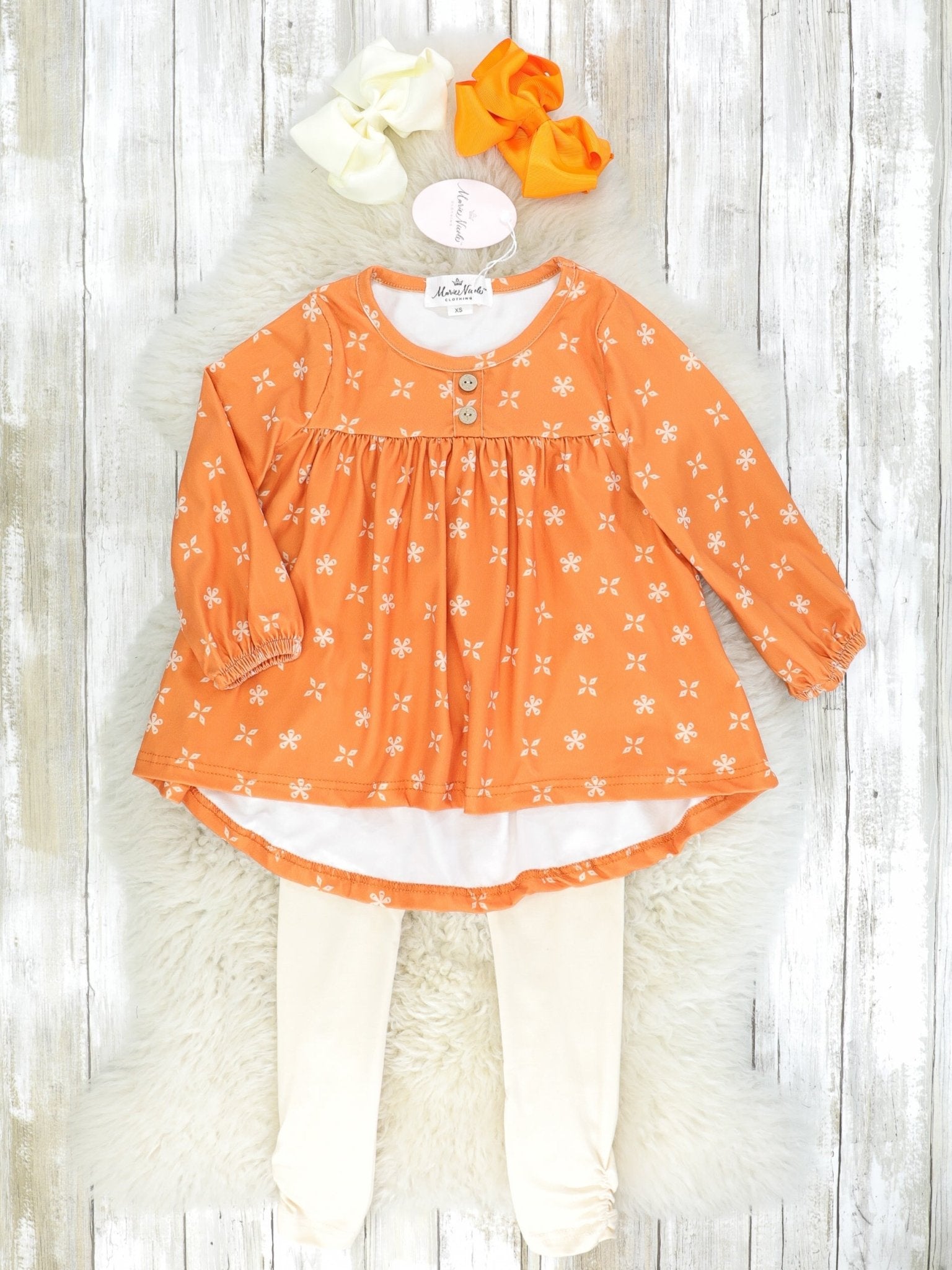 Orange Swing Top & Leggings Outfit - Marie Nicole Clothing