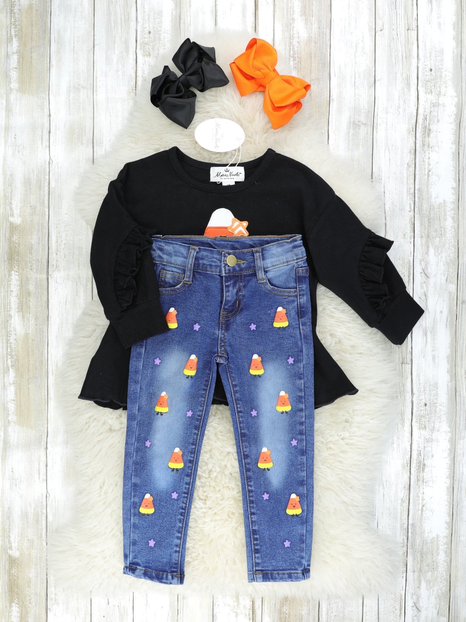 Candy Corn Denim Outfit - Marie Nicole Clothing