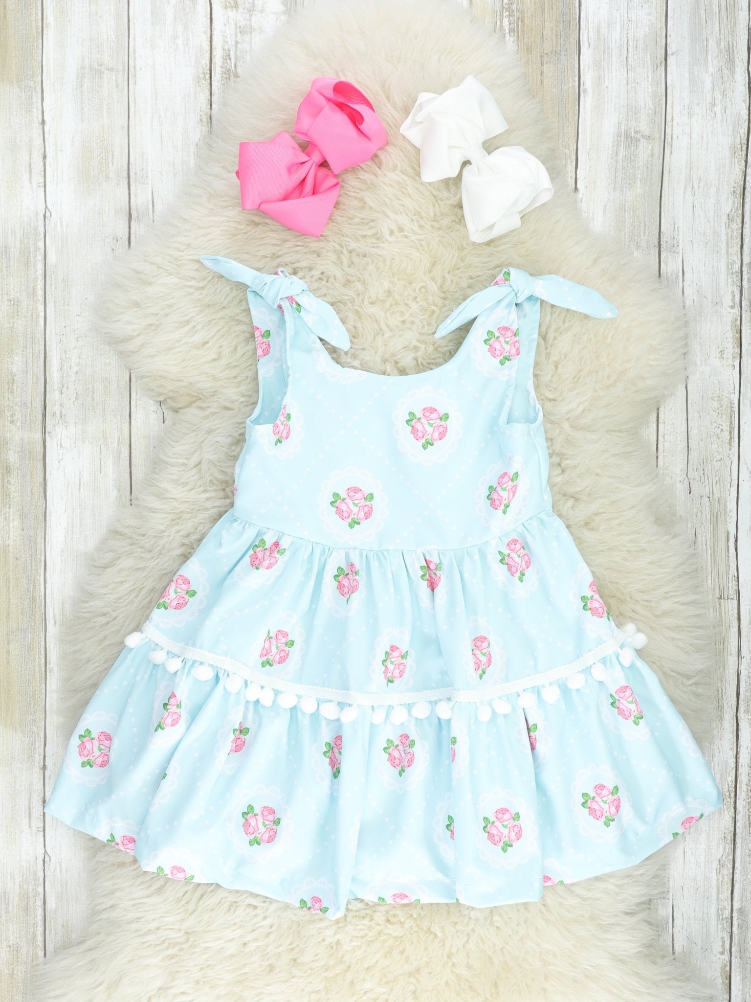 Pink Floral Tie Tank Dress - Marie Nicole Clothing