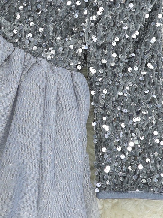 Silver Sparkly Tulle Dress - Marie Nicole Clothing