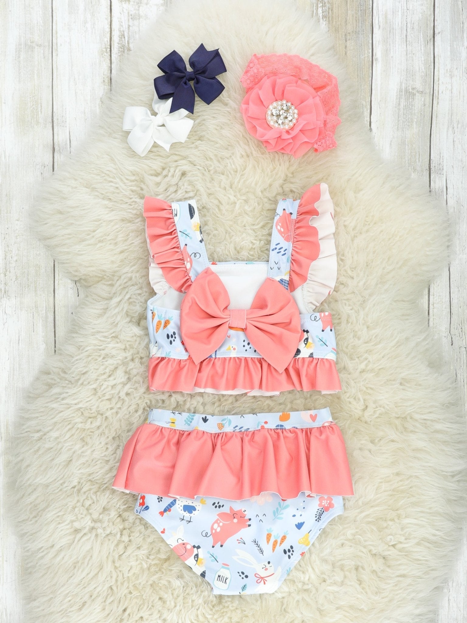 Coral Farm Ruffle Swimsuit - Marie Nicole Clothing