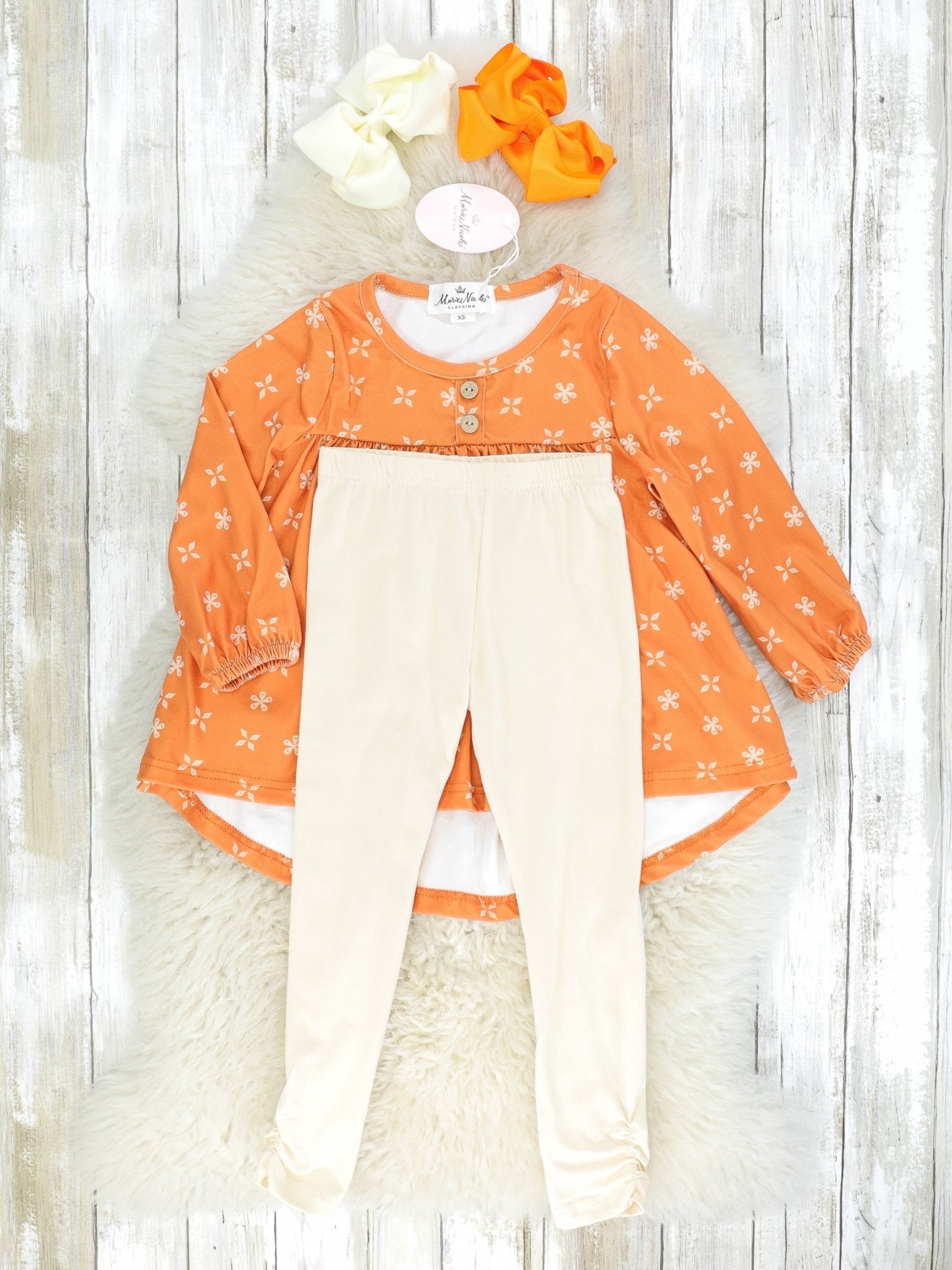 Orange Swing Top & Leggings Outfit - Marie Nicole Clothing