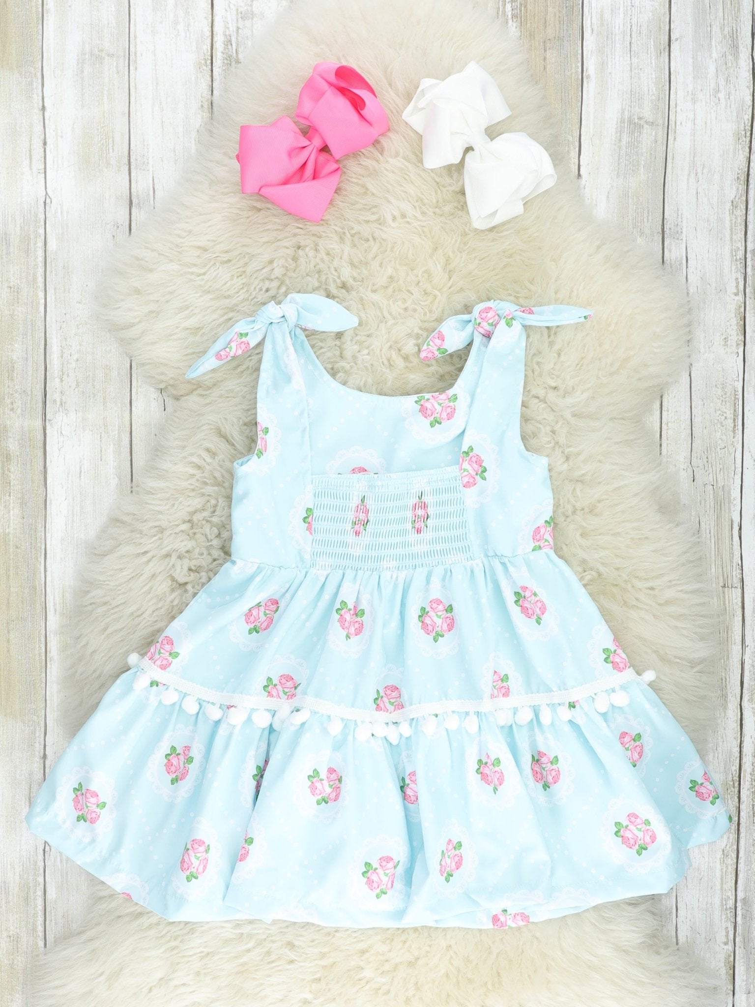 Pink Floral Tie Tank Dress - Marie Nicole Clothing