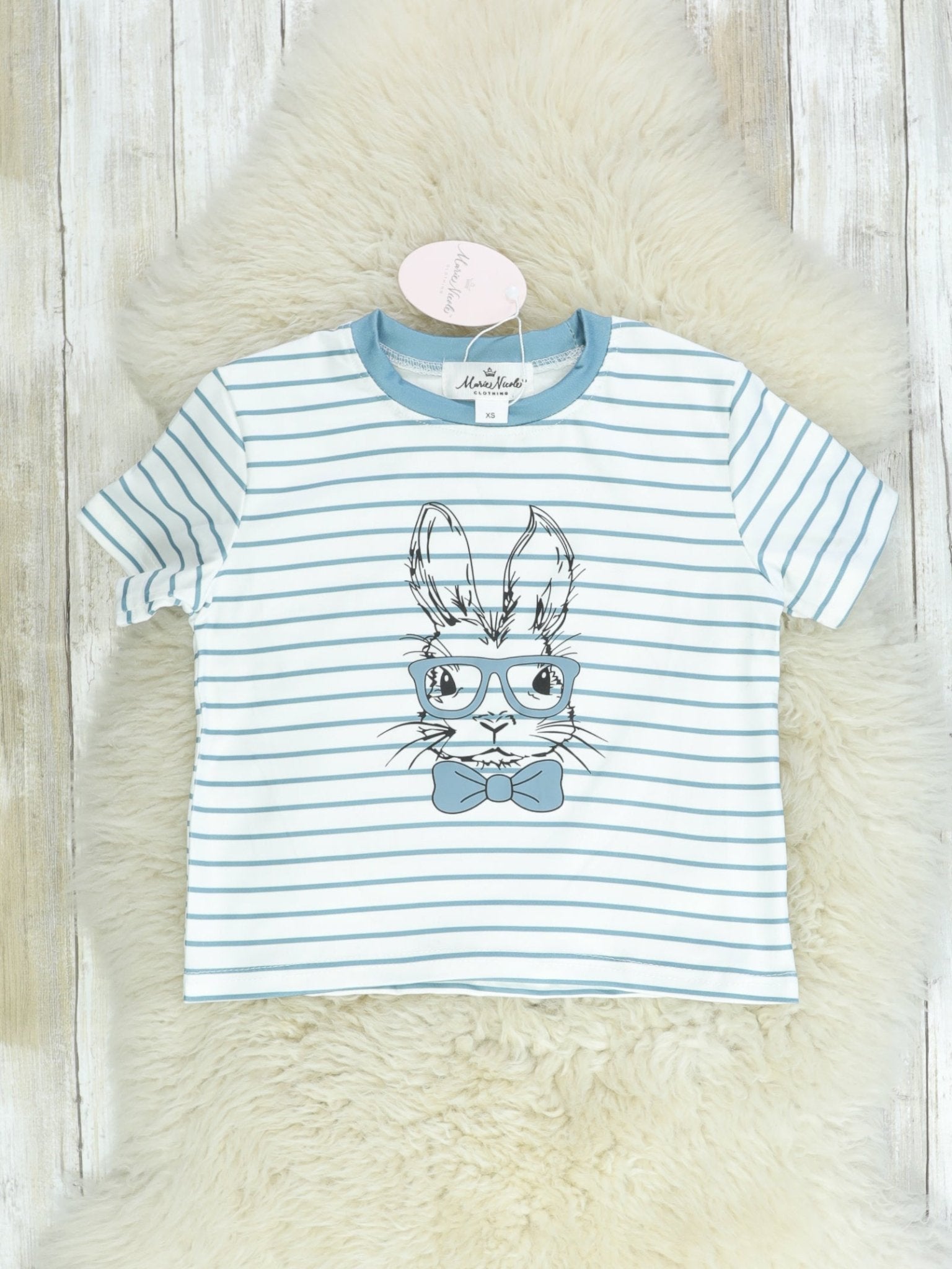 Nerdy Bunny Striped Shirt - Marie Nicole Clothing