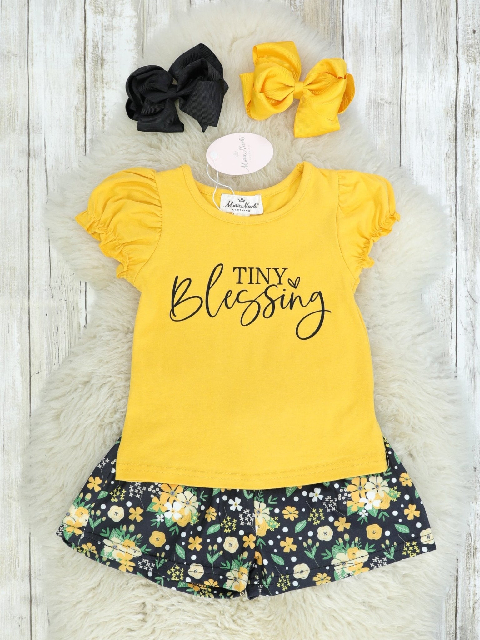 "Tiny Blessing" Top & Shorts Outfit - Marie Nicole Clothing