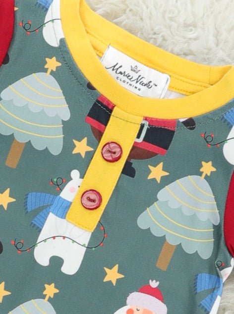 Green Santa Romper - Marie Nicole Clothing