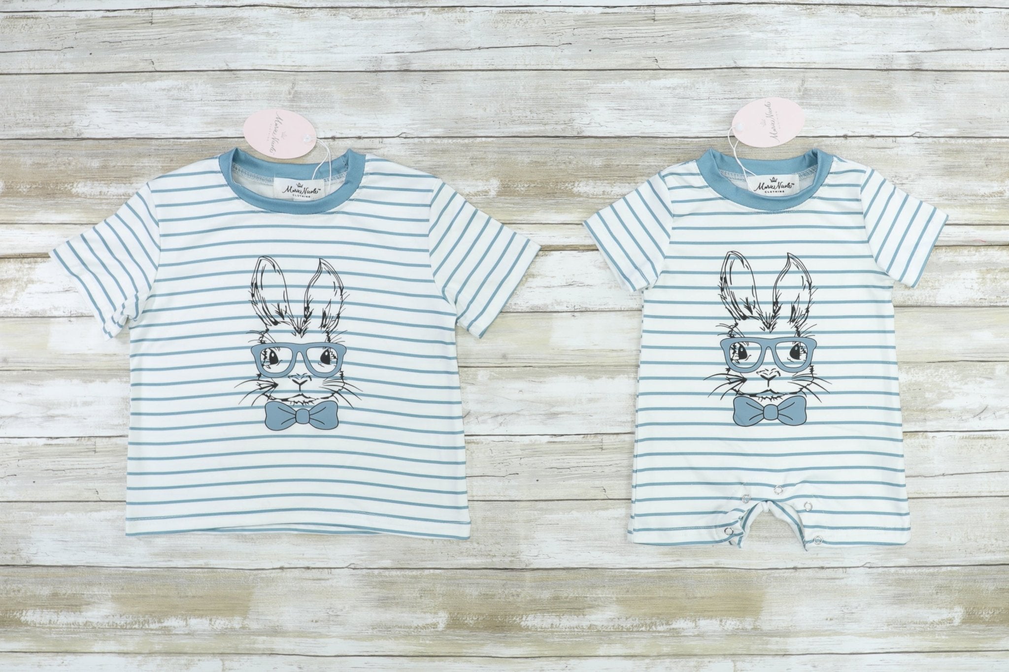 Nerdy Bunny Striped Shirt - Marie Nicole Clothing