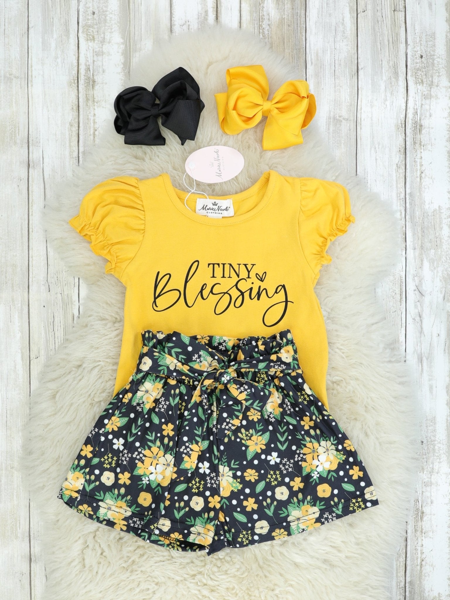 "Tiny Blessing" Top & Shorts Outfit - Marie Nicole Clothing