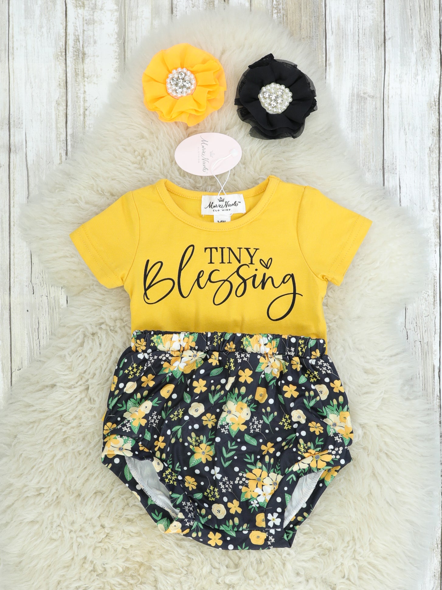 "Tiny Blessing" Fringe Top & Bloomers Set - Marie Nicole Clothing