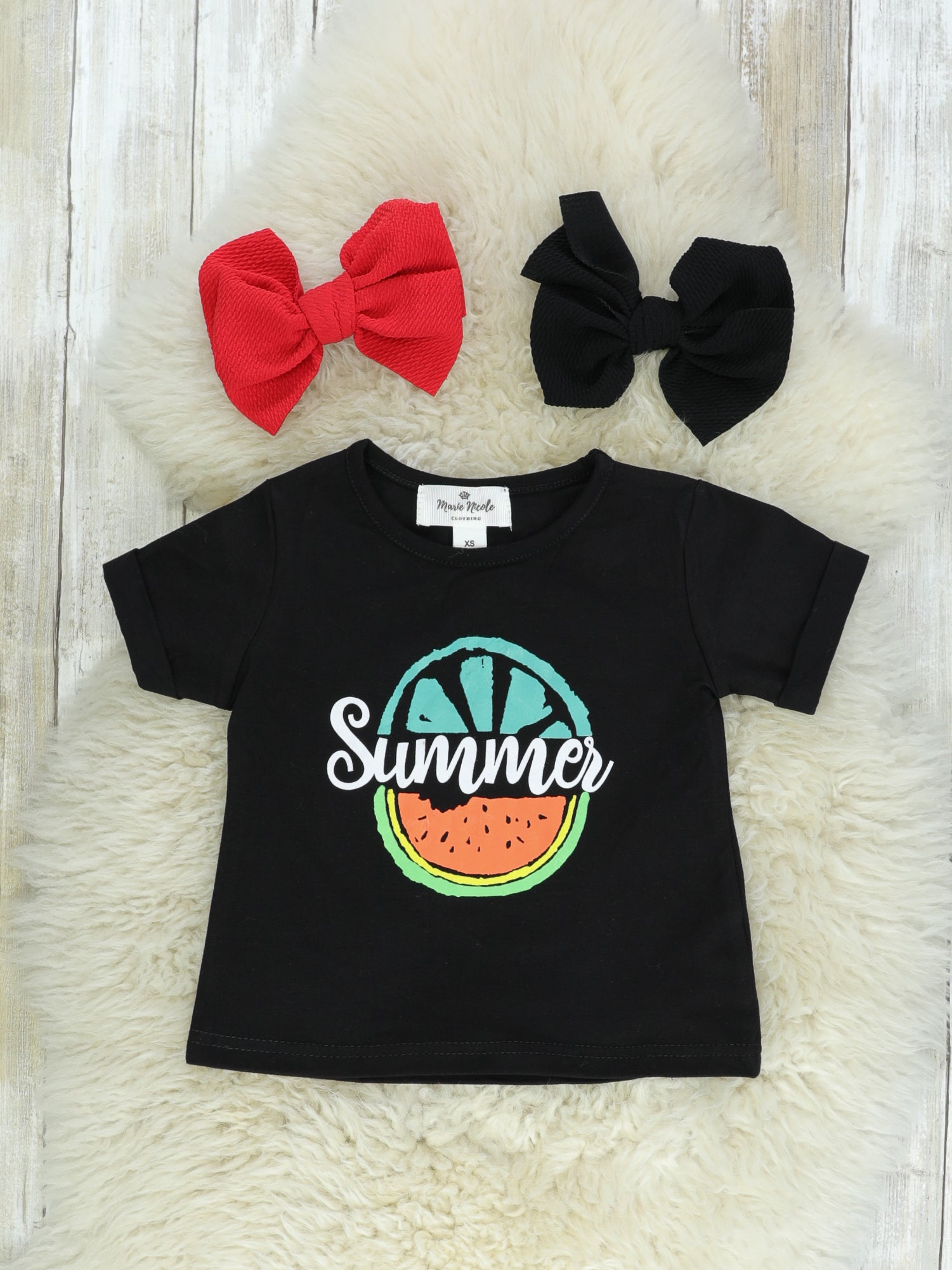 Mom & Me Black Summer Watermelon Shirts - Marie Nicole Clothing