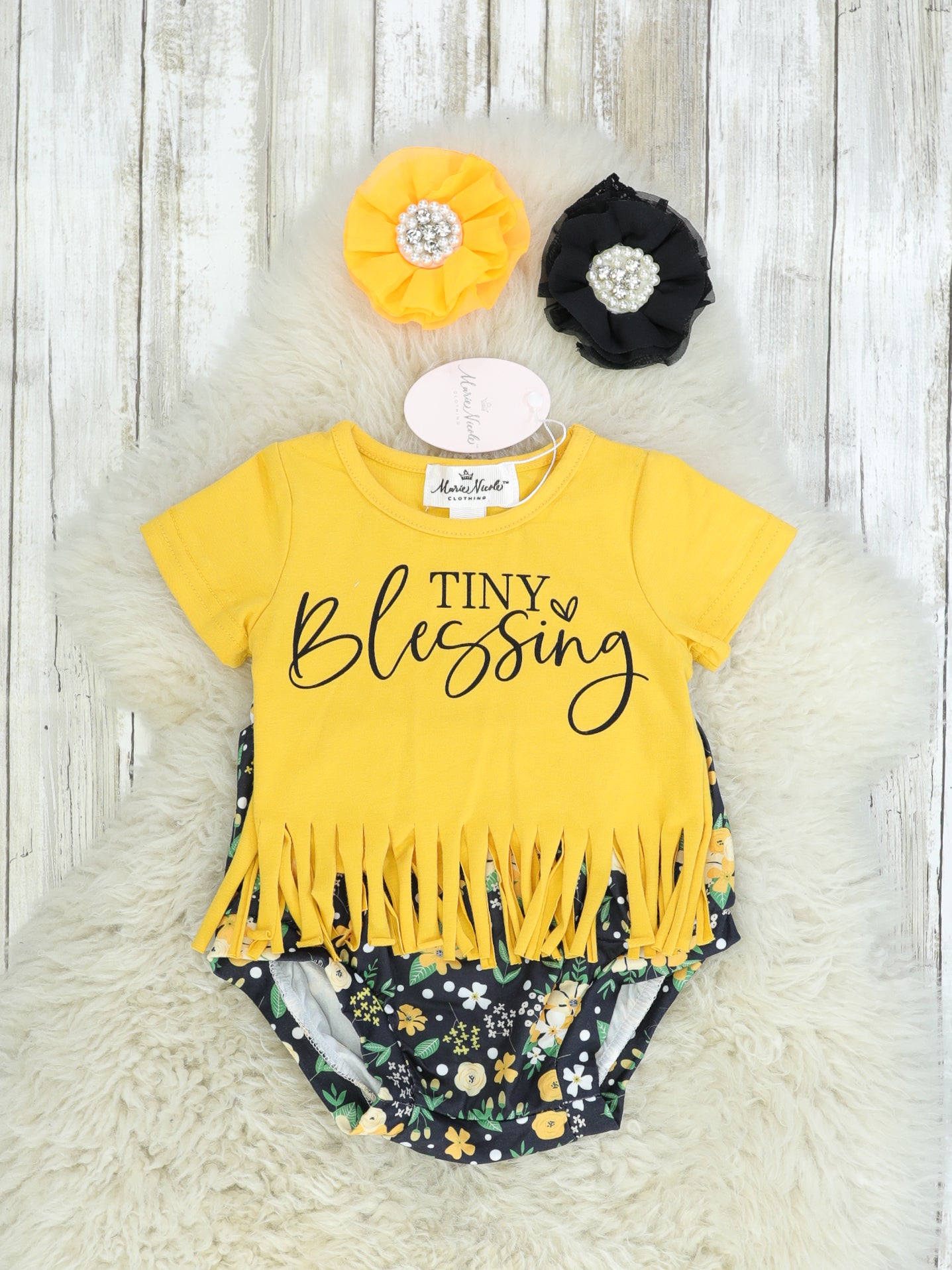"Tiny Blessing" Fringe Top & Bloomers Set - Marie Nicole Clothing