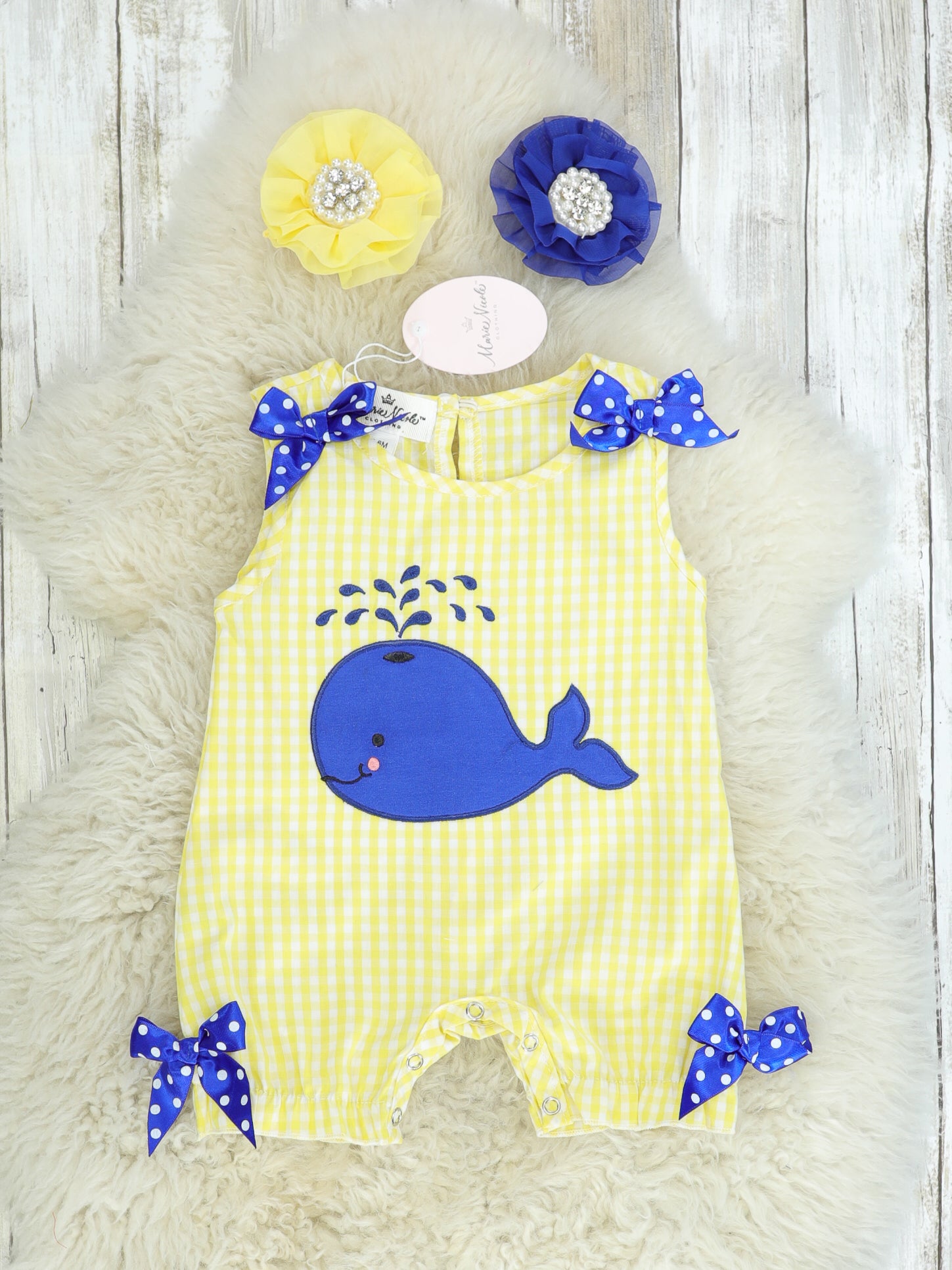 Blue Whale Romper - Marie Nicole Clothing