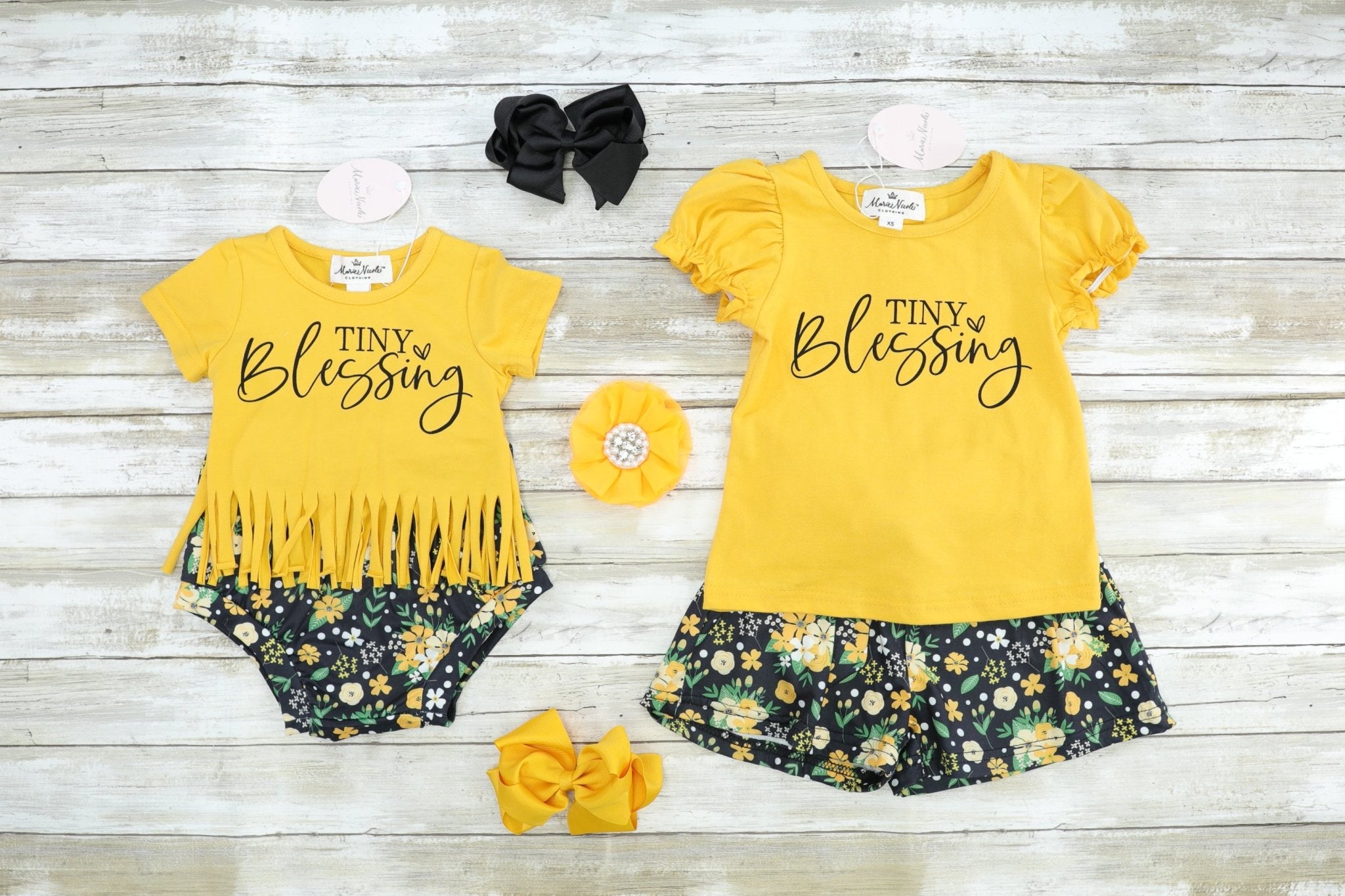 "Tiny Blessing" Fringe Top & Bloomers Set - Marie Nicole Clothing