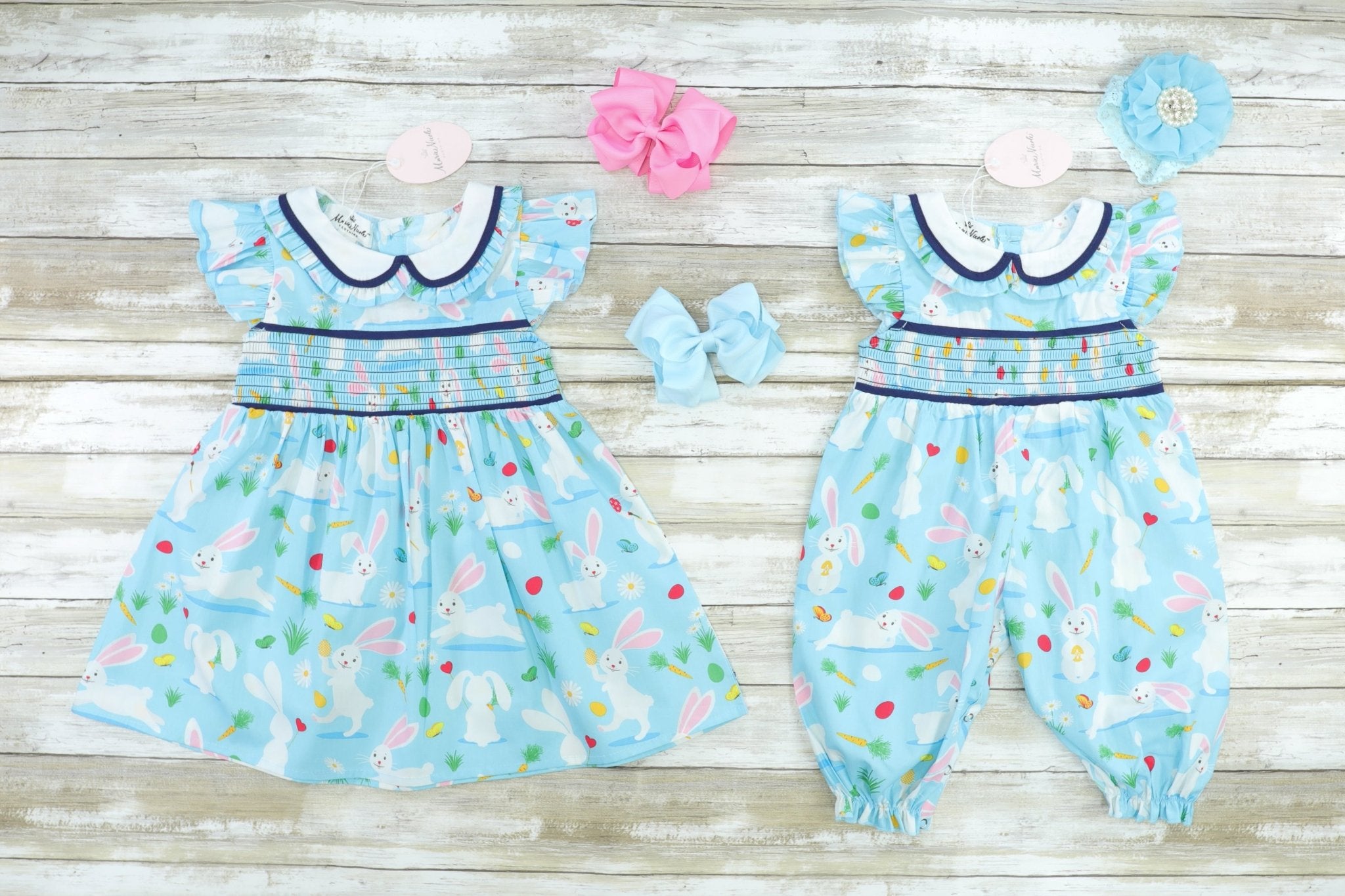 Blue Easter Bunny Dress - Marie Nicole Clothing