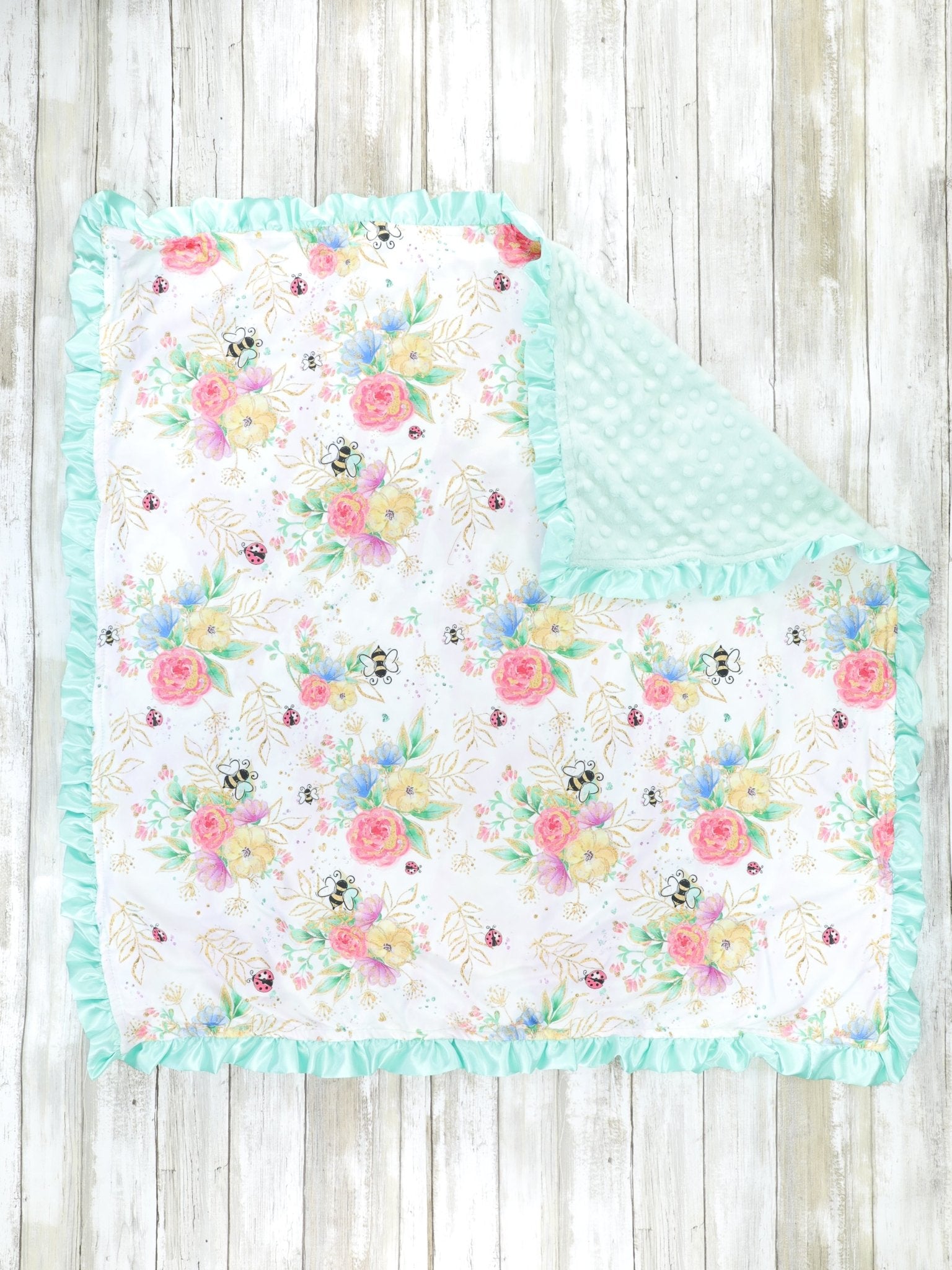 Summer Bees Minky Blanket - Marie Nicole Clothing