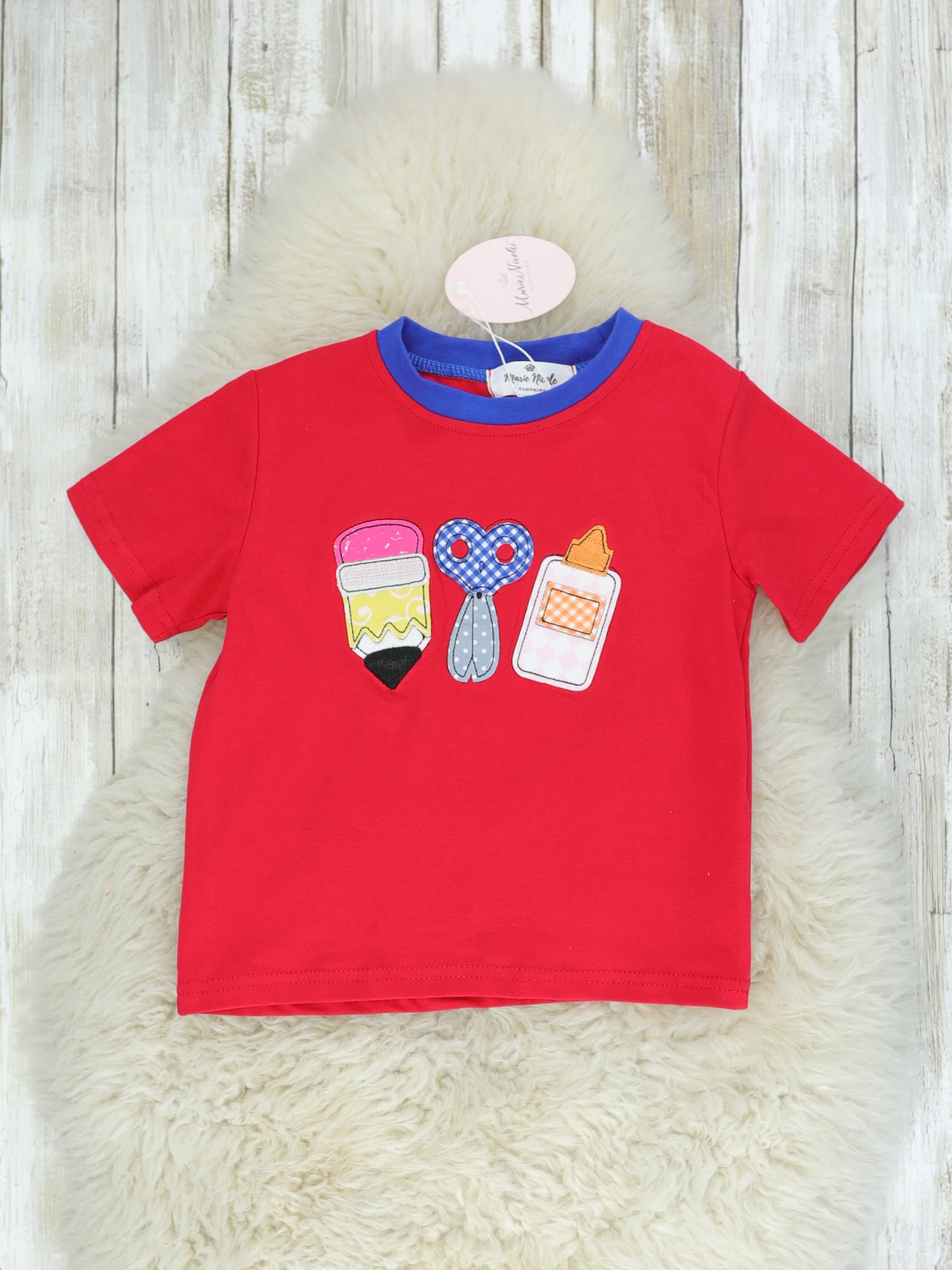 Red School Supplies Shirt - Marie Nicole Clothing