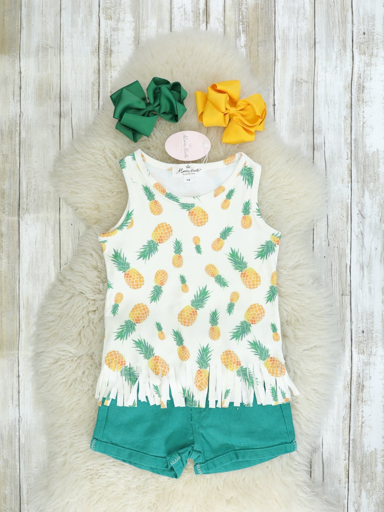 Pineapple Fringe Tank & Shorts Outfit - Marie Nicole Clothing