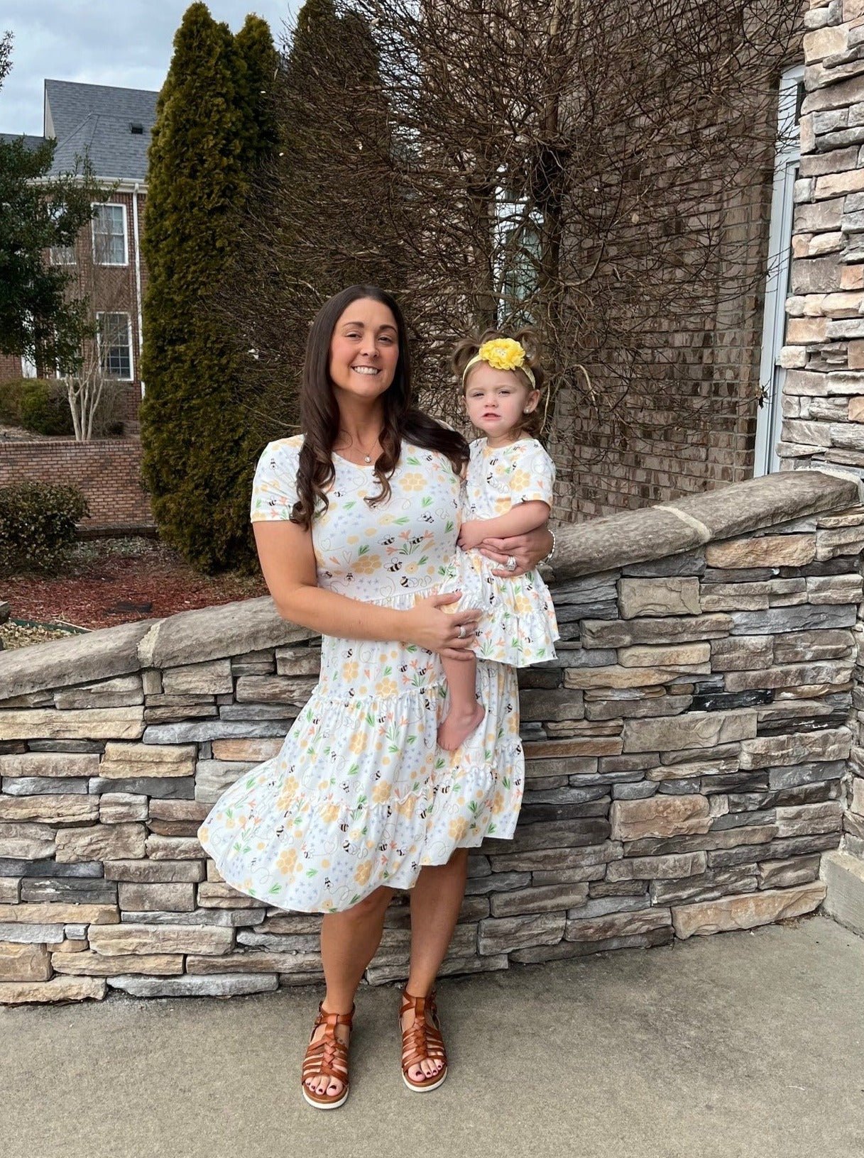 Mom & Me Busy Bee Tiered Dress - Marie Nicole Clothing