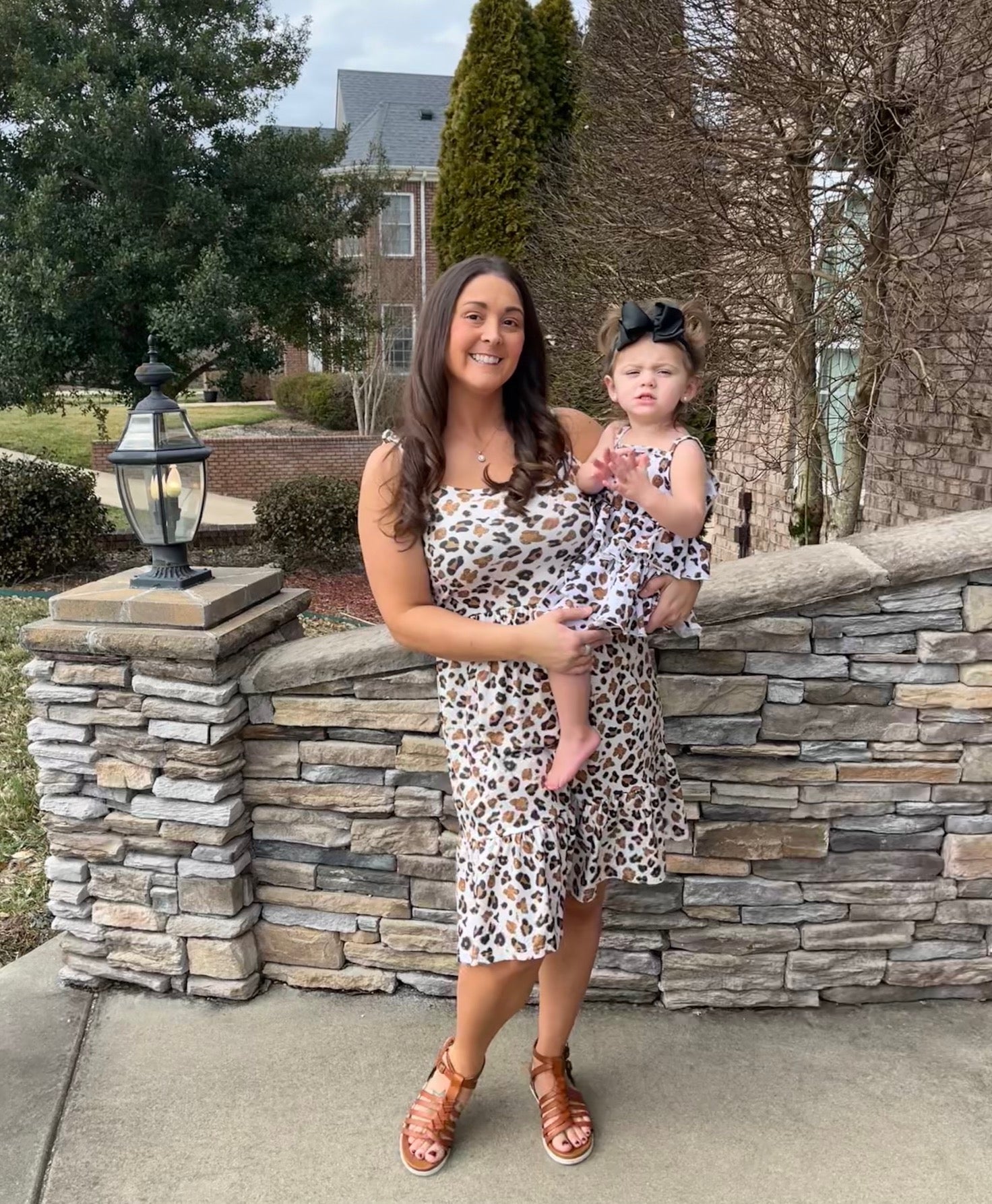 Mom & Me Leopard Ruffle Dress & Romper - Marie Nicole Clothing