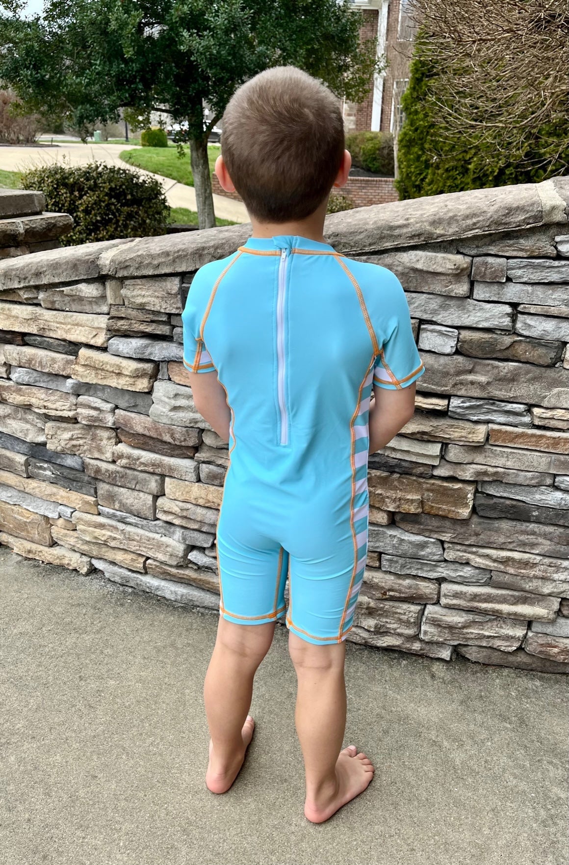 Light Blue Sailboat Rash Guard Swimsuit - Marie Nicole Clothing