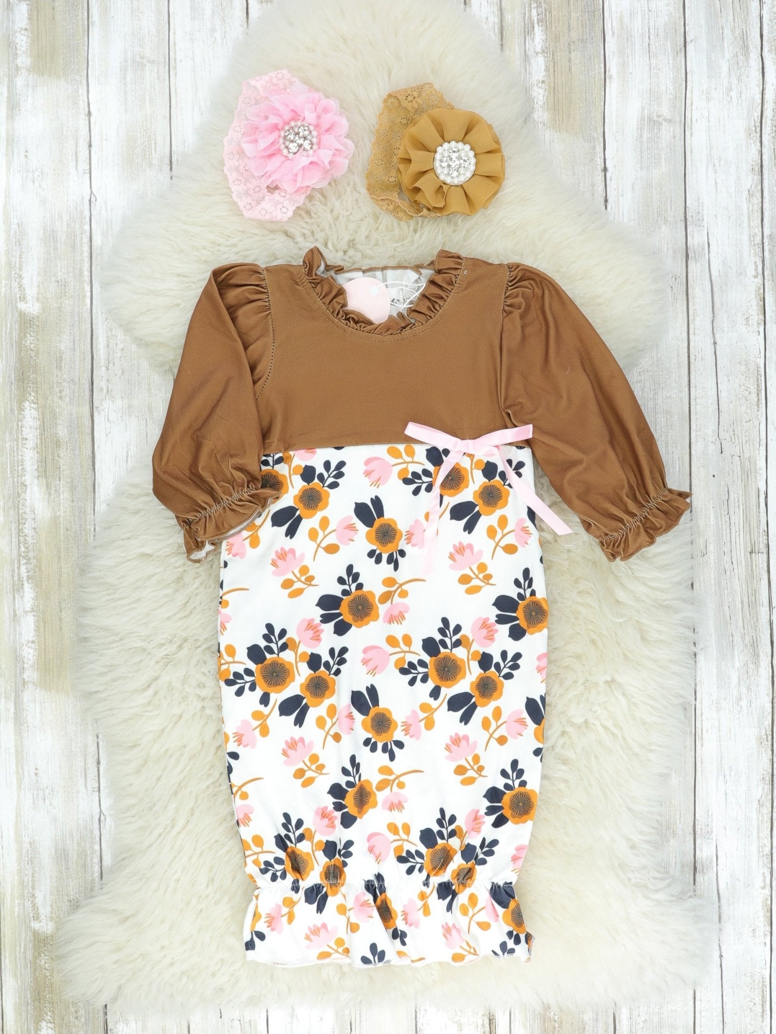 Fall Florals Sleep Gown - Marie Nicole Clothing