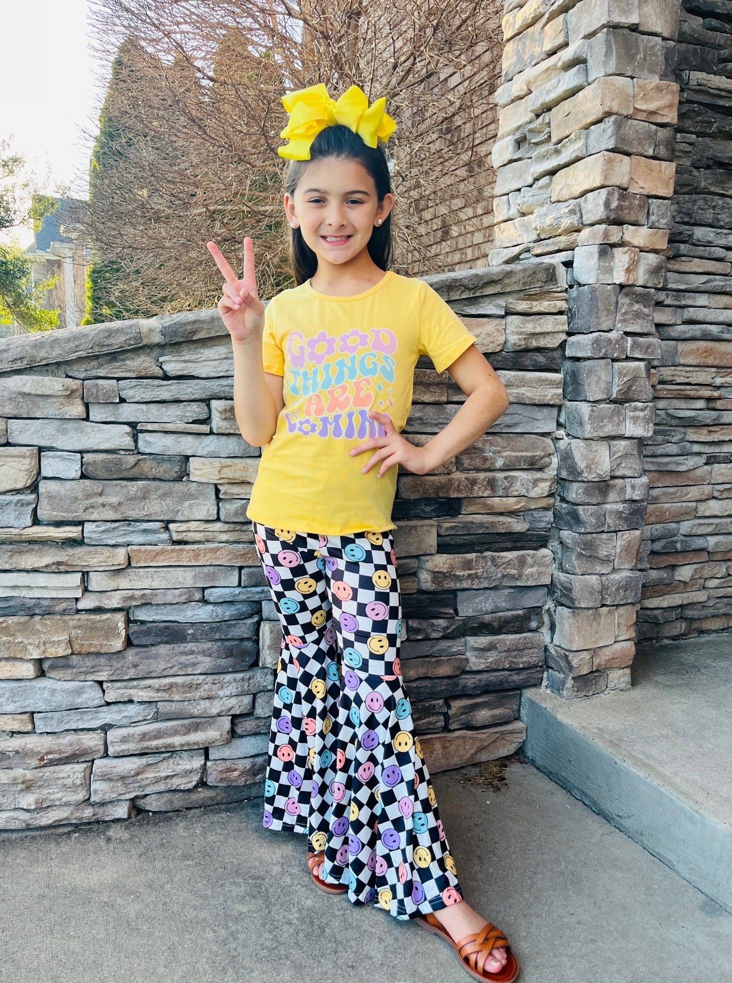 "Good Things" Smiley Check Outfit - Marie Nicole Clothing
