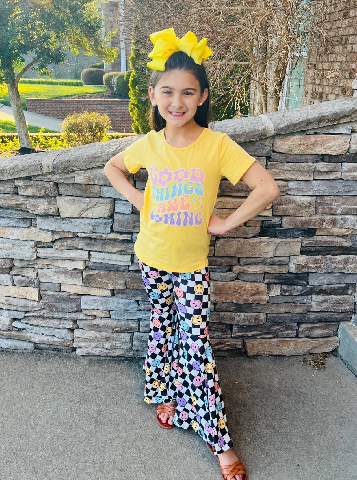 "Good Things" Smiley Check Outfit - Marie Nicole Clothing