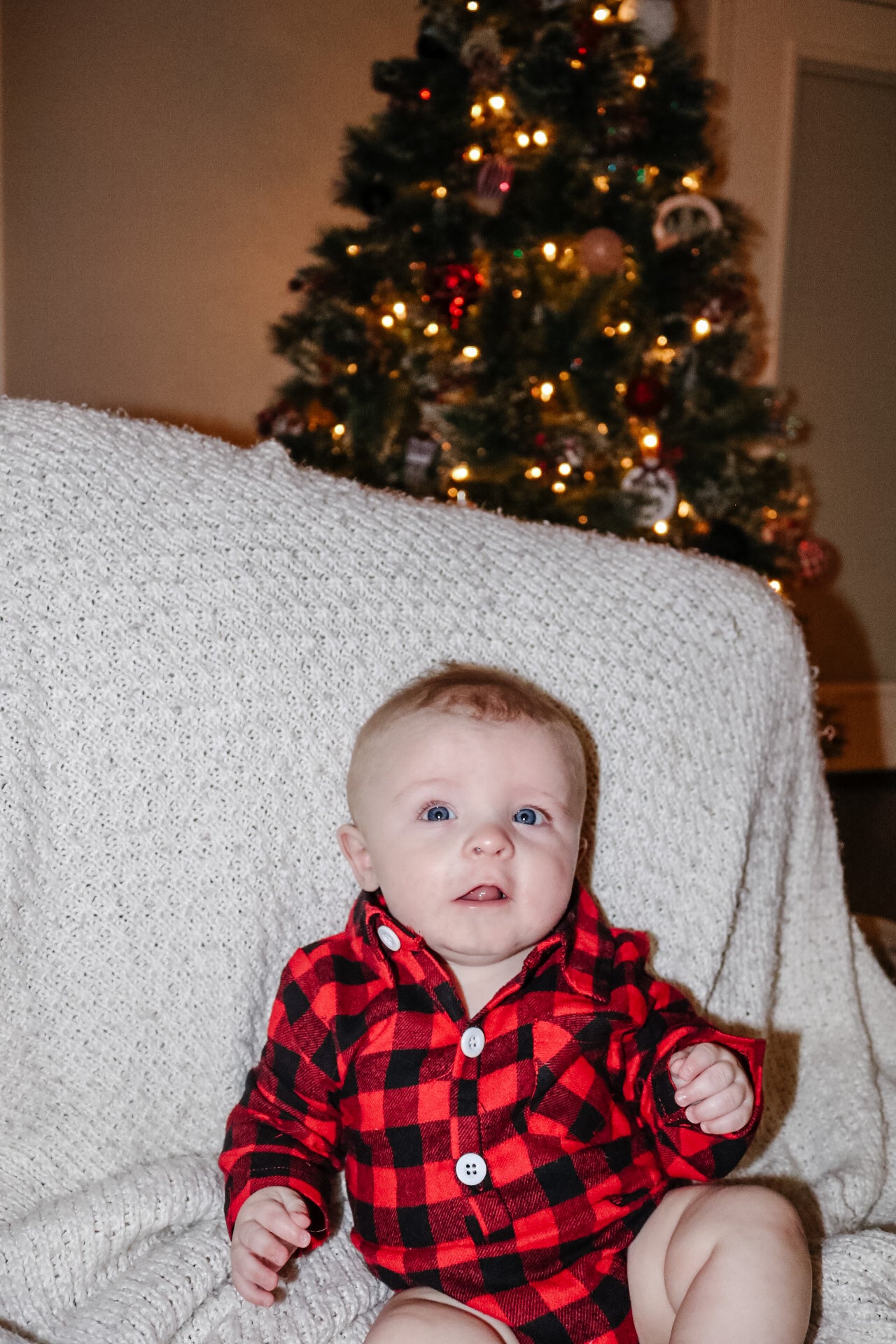 Deerly Loved Buffalo Plaid Button Down Romper - Marie Nicole Clothing