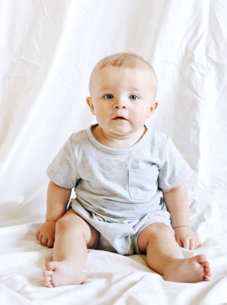 Grey Pocket Bloomers Outfit - Marie Nicole Clothing