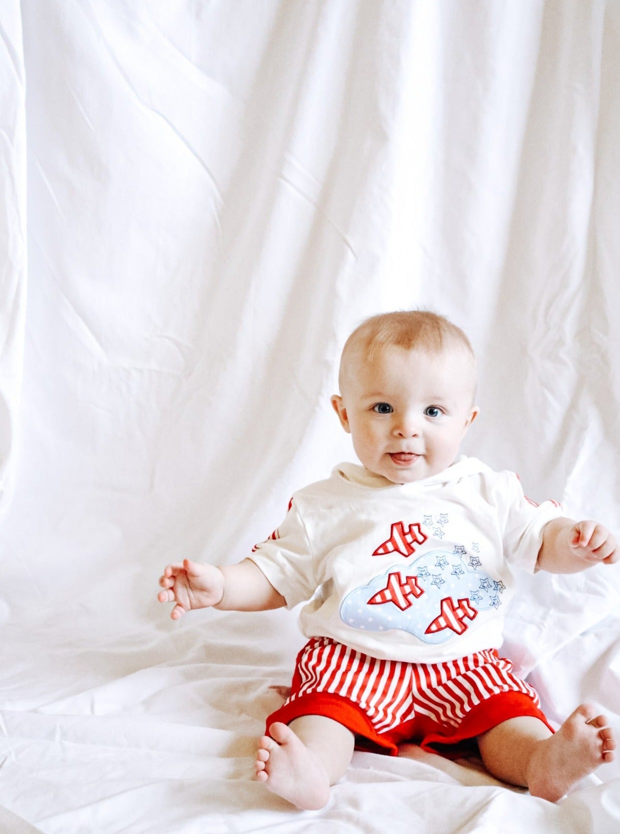 Stars & Stripes Plane Hoodie Outfit - Marie Nicole Clothing