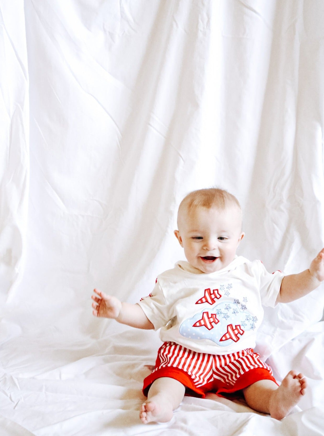 Stars & Stripes Plane Hoodie Outfit - Marie Nicole Clothing