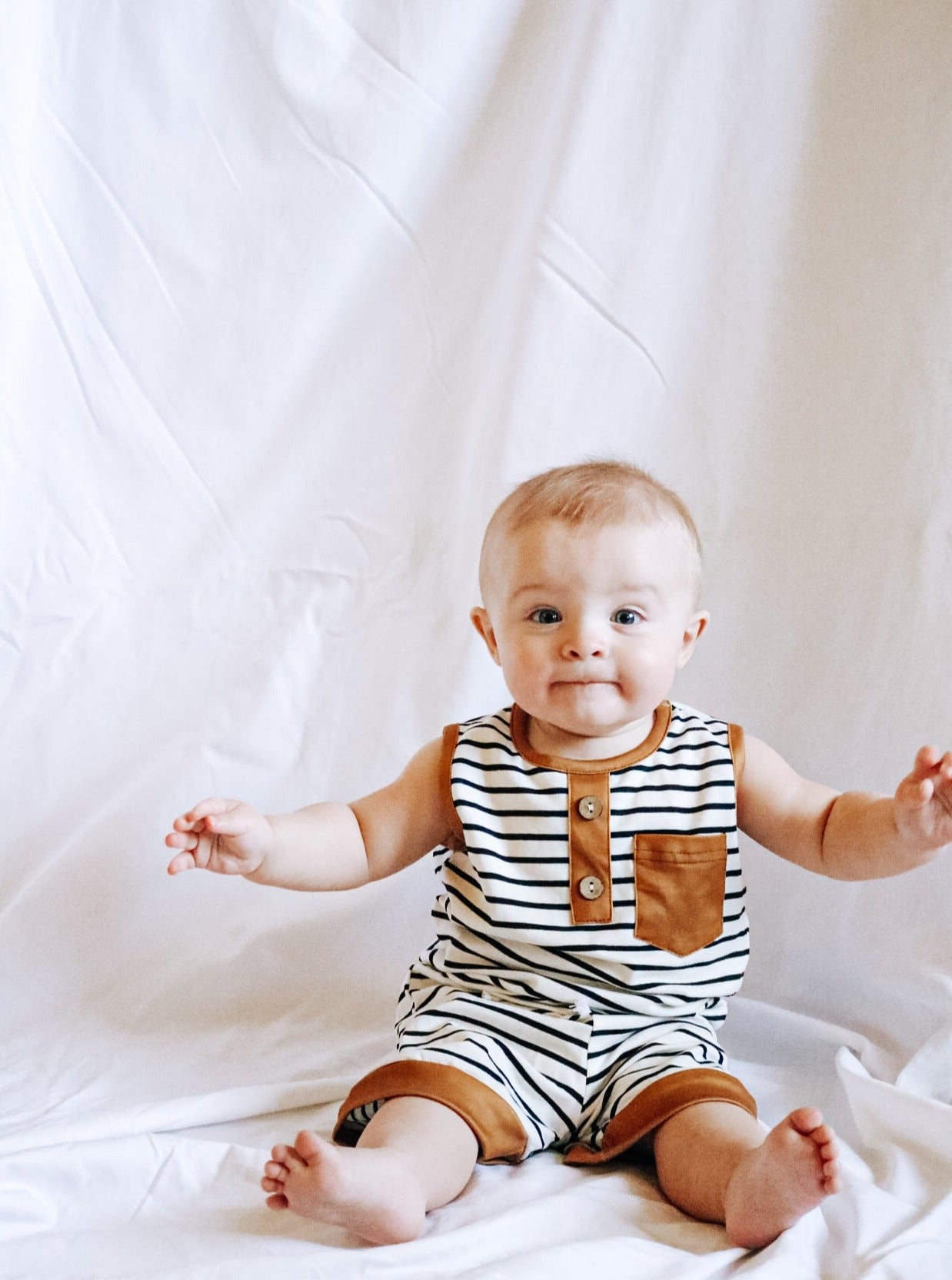 Brown Stripe Tank Outfit - Marie Nicole Clothing