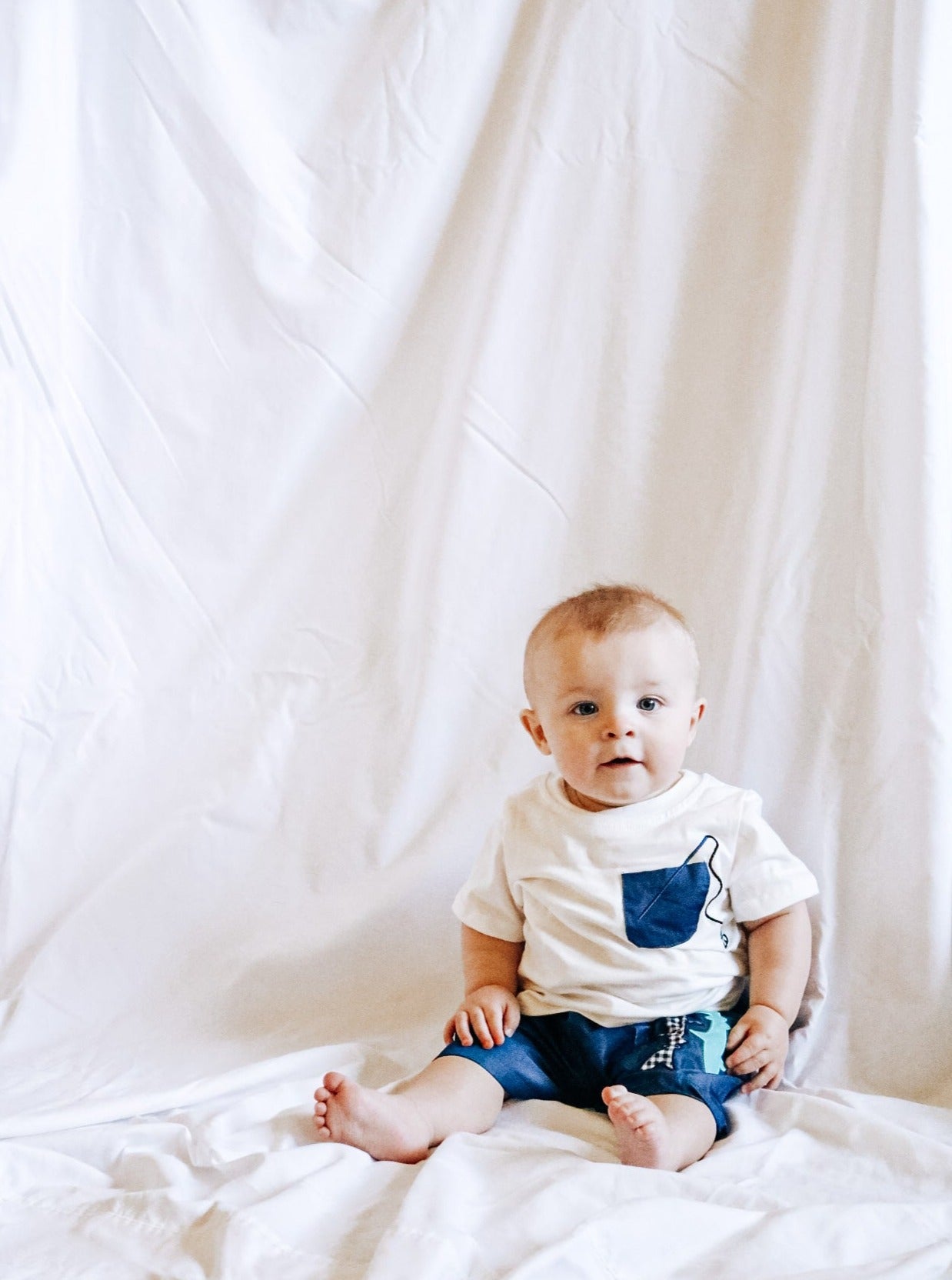 Navy Fish Pocket Outfit - Marie Nicole Clothing