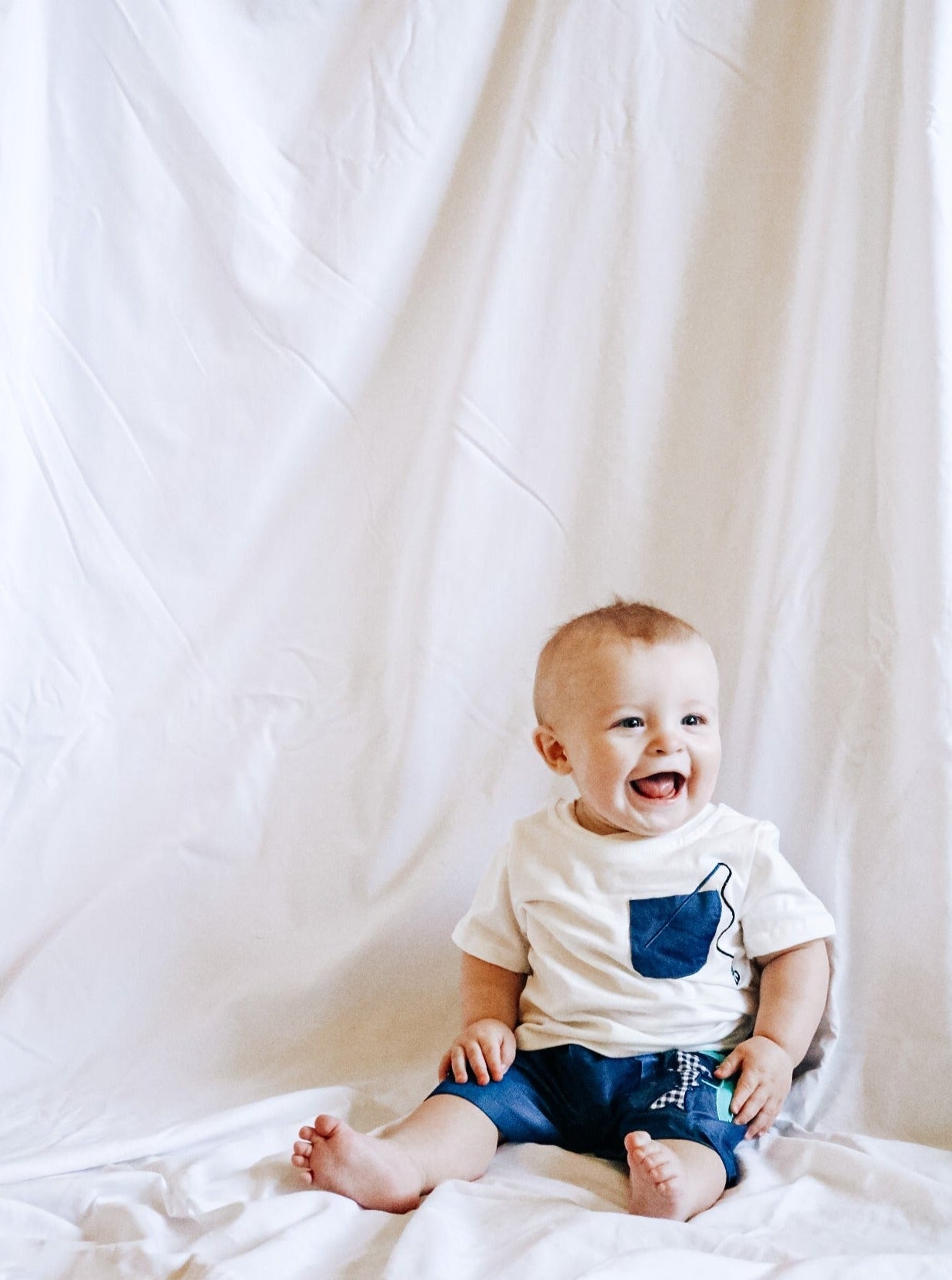 Navy Fish Pocket Outfit - Marie Nicole Clothing