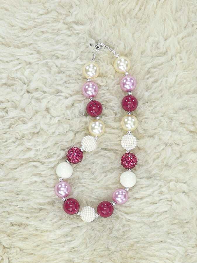 Plum Pearl Bubblegum Necklace - Marie Nicole Clothing