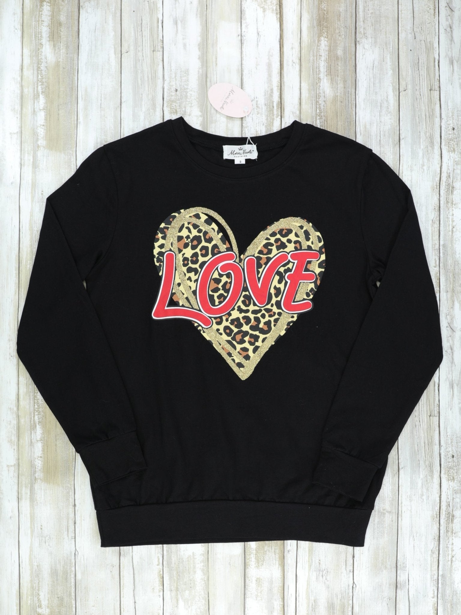 Mom & Me Love Leopard Black Shirt - Marie Nicole Clothing