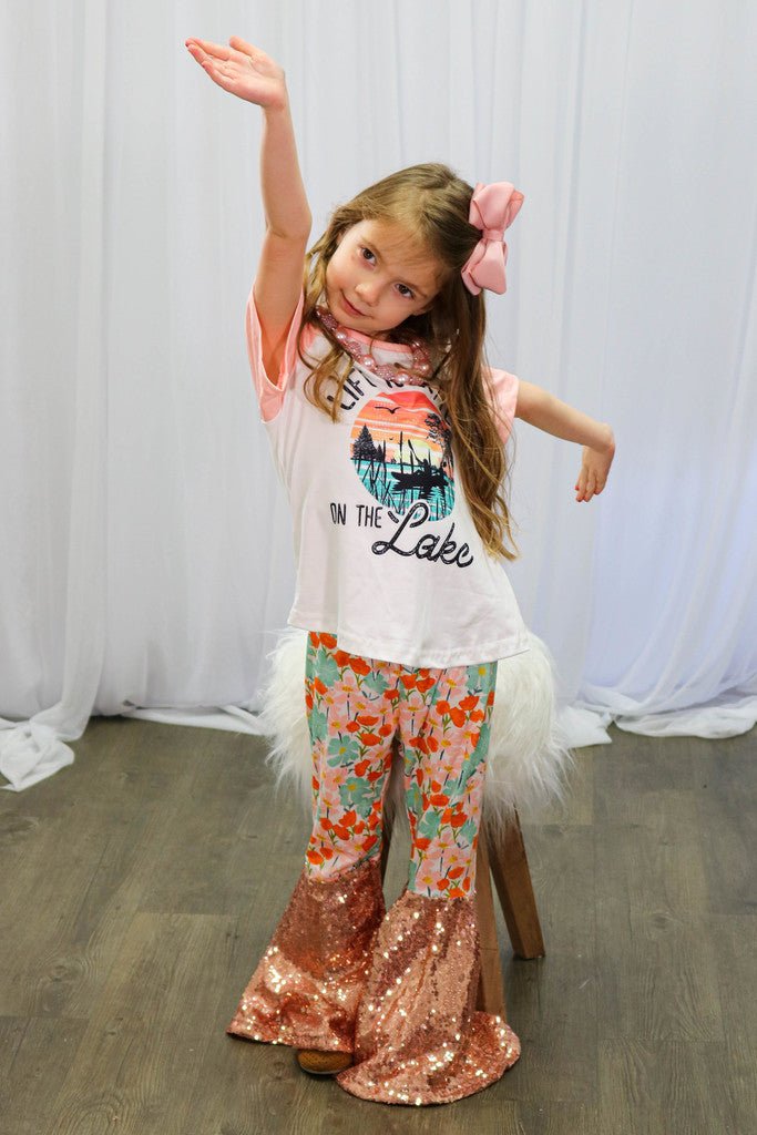 Life Is Better On The Lake Sequin Bells Outfit - Marie Nicole Clothing