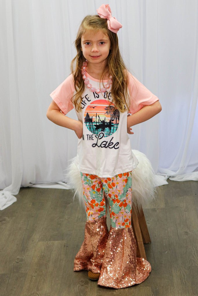 Life Is Better On The Lake Sequin Bells Outfit - Marie Nicole Clothing