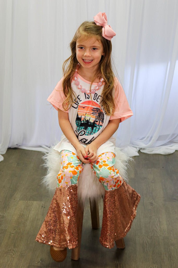 Life Is Better On The Lake Sequin Bells Outfit - Marie Nicole Clothing