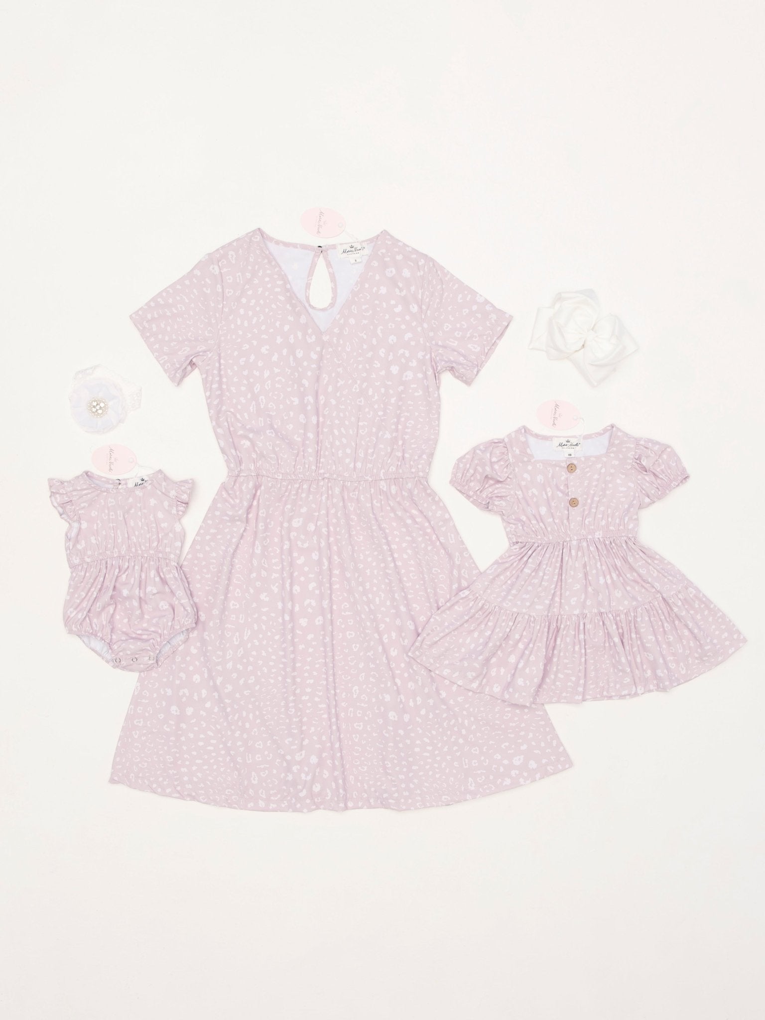 Mom & Me Mauve Animal Print Dress & Romper - Marie Nicole Clothing